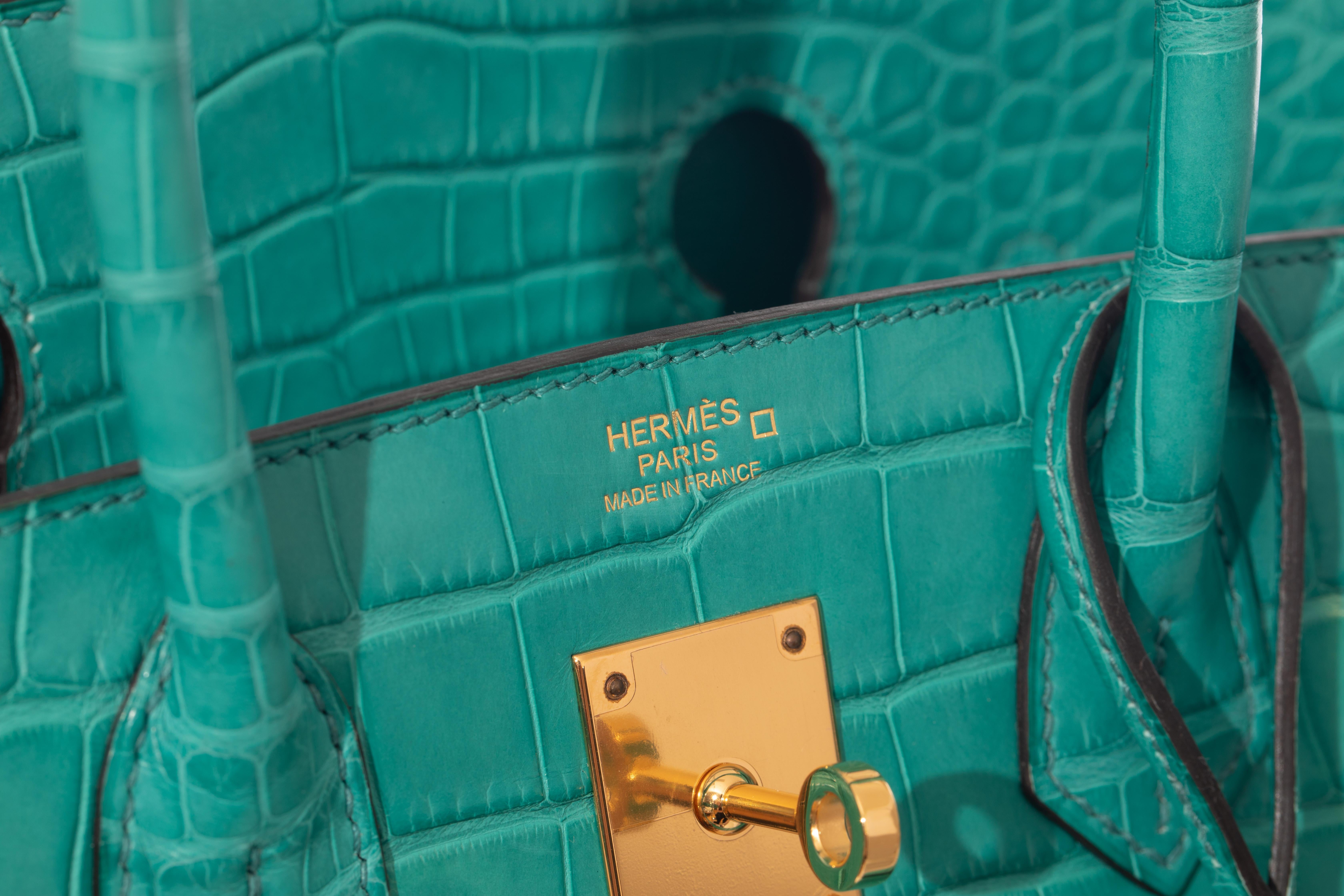 Hermès Birkin 30cm Blue Paon Matte Alligator Palladium Hardware 1