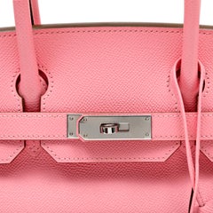 Hermès Birkin 30cm Cuir Epsom Bubble Gum avec accessoires Palladium