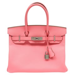 Hermès Birkin 30cm Cuir Epsom Bubble Gum avec accessoires Palladium