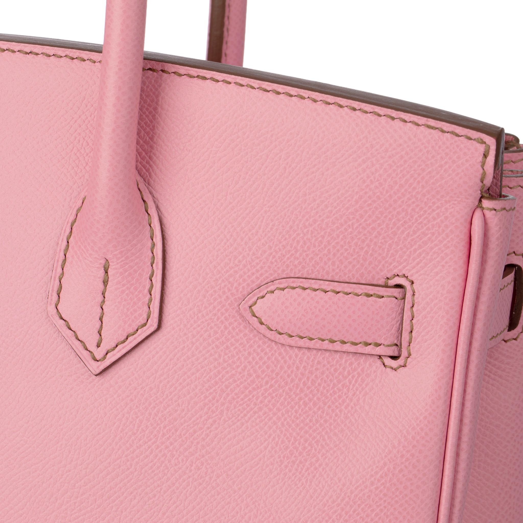 Hermes Birkin 30cm Bubblegum Epsom Leather Palladium Hardware For Sale 2