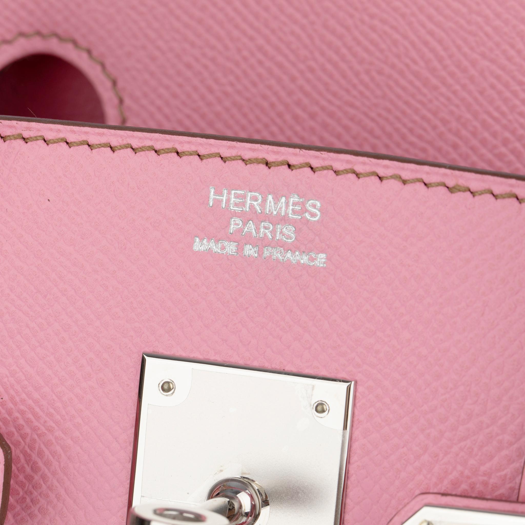 Hermes Birkin 30cm Bubblegum Epsom Leather Palladium Hardware For Sale 5