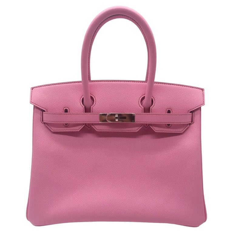 Hermes Pink Epsom Leather Palladium Hardware Birkin 30 Bag Hermes