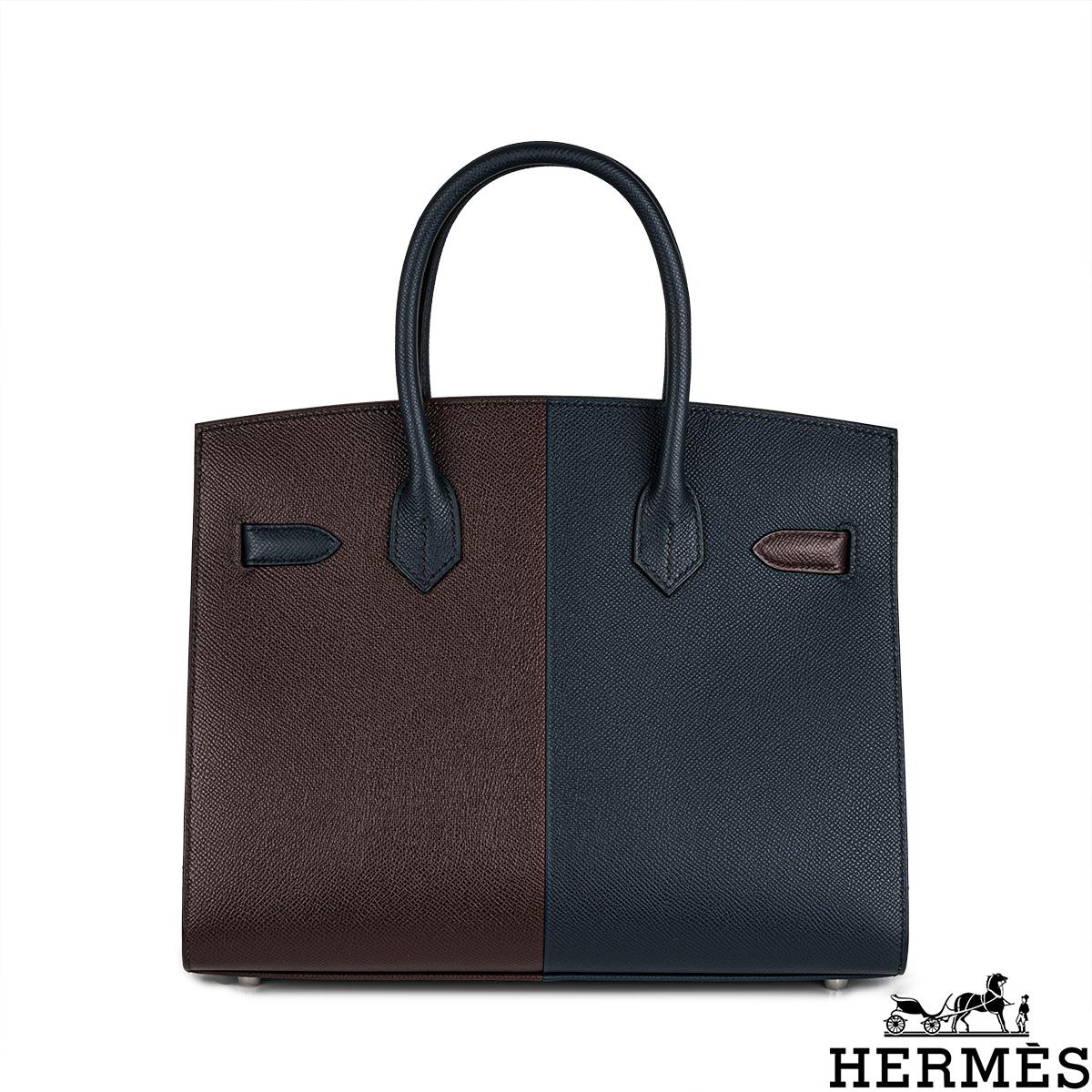 Hermès Birkin 30cm Casaque Bleu Indigo/ Rouge Sellier/ Rose Texas Veau Epsom PHW In New Condition In London, GB