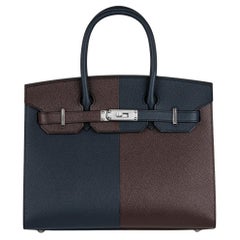 Hermès Birkin 30cm Casaque Bleu Indigo/ Rouge Sellier/ Rose Texas Veau Epsom PHW