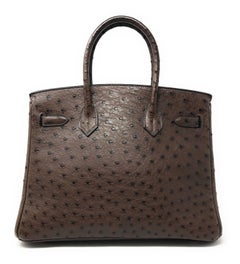 Hermes Birkin 30cm Chocolate Brown Ostrich
