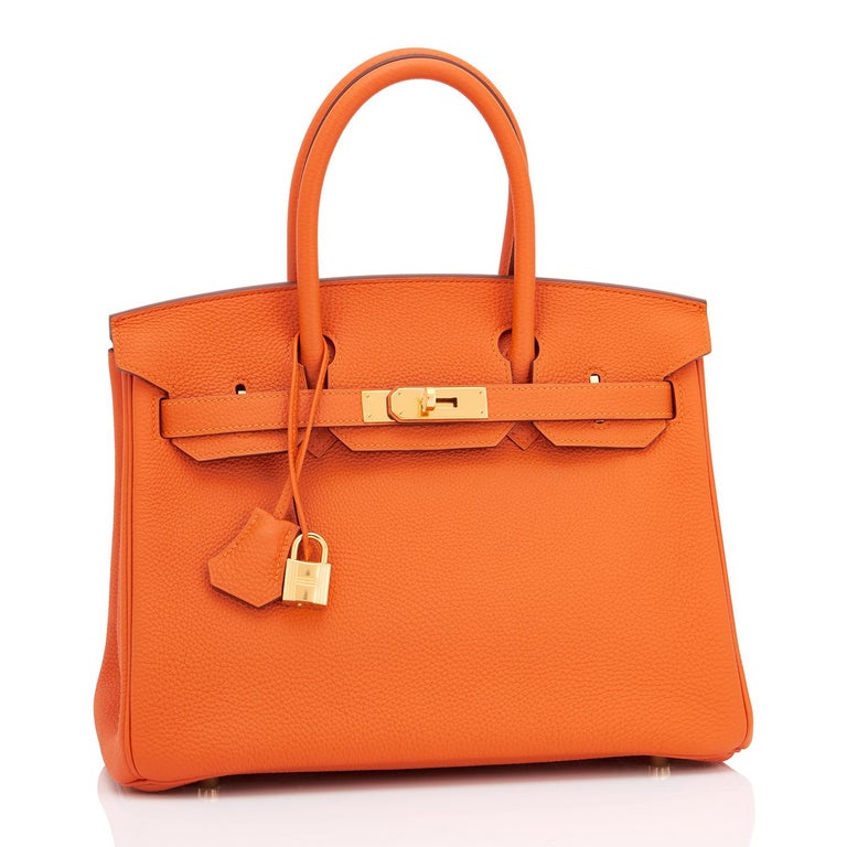 Hermes Birkin 30cm Classic Orange Togo Gold Hardware Bag New For Sale ...