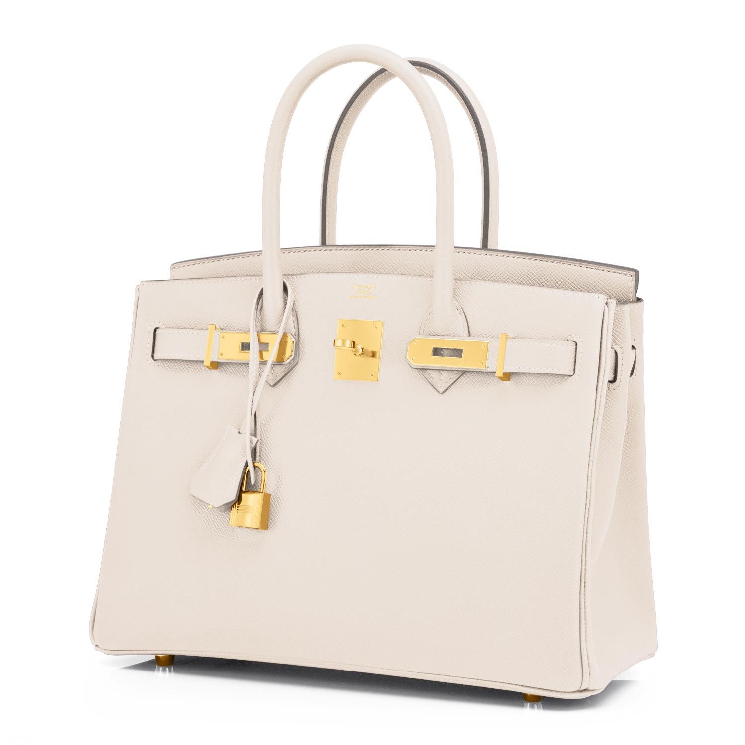 Hermes Birkin 30cm Craie Off White Epsom Gold Hardware Z Stamp, 2021
Brand New in Box. Store Fresh. Pristine Condition (with plastic on hardware)
The hottest color of 2021!
Perfect gift! Comes in full set with lock, keys, clochette, sleeper,
