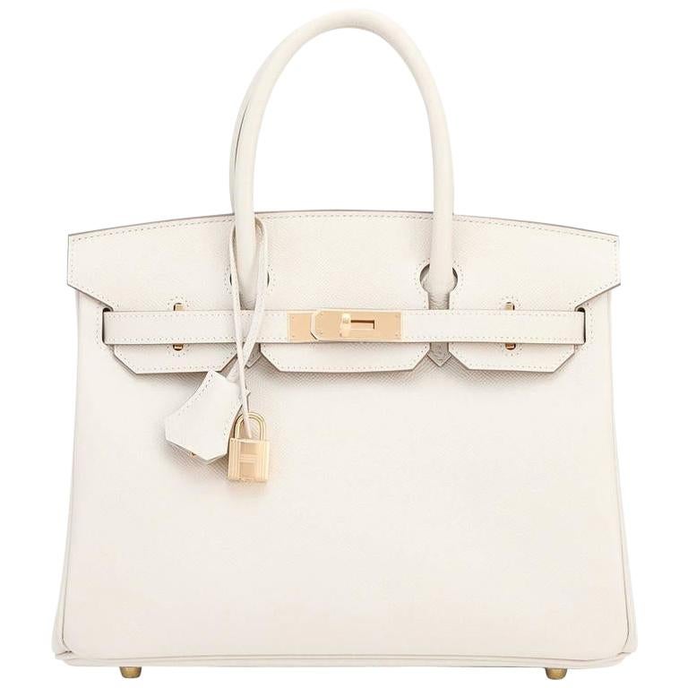 Hermes Birkin 30cm Craie Off White Epsom Gold Hardware NEW For Sale