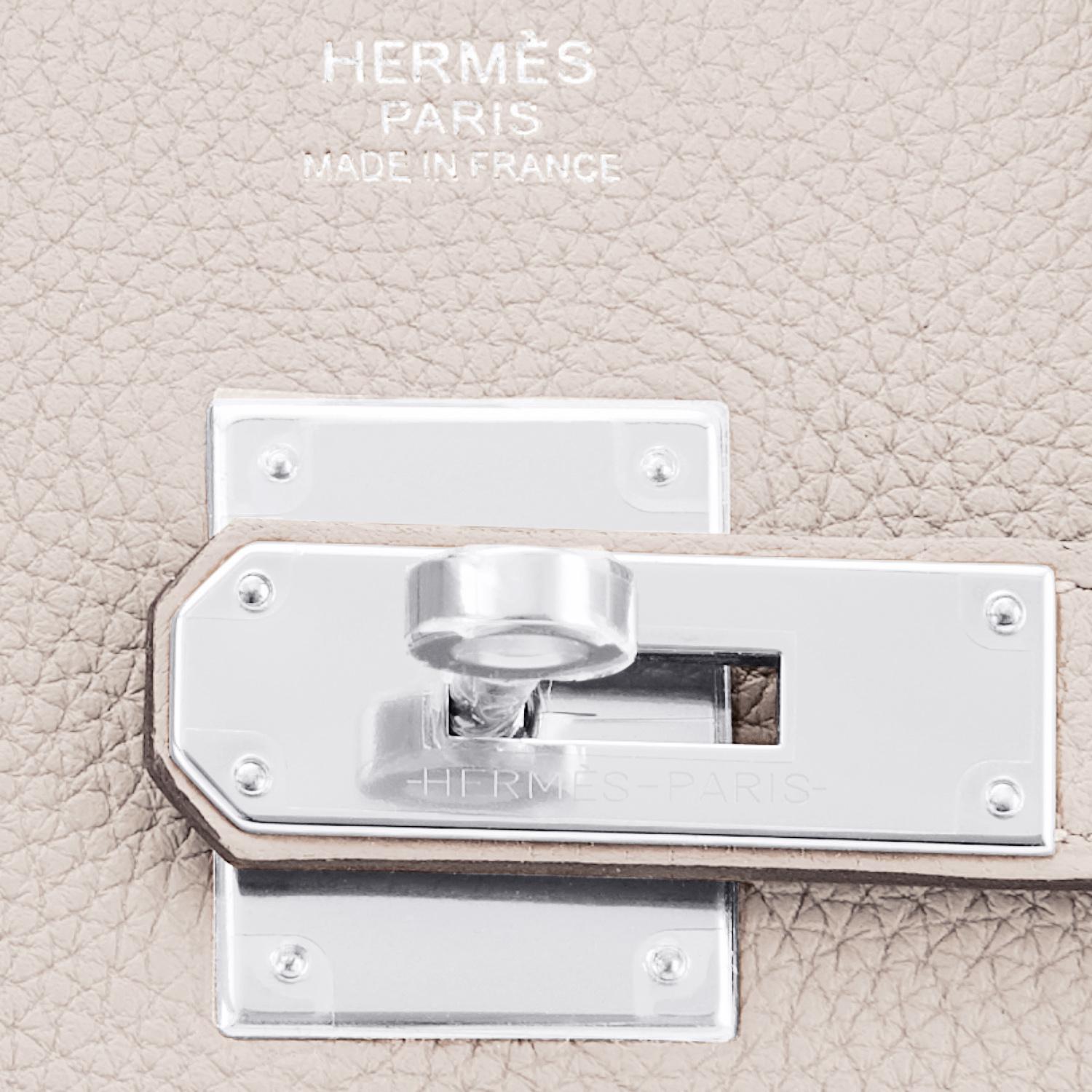 Hermes Birkin 30cm Craie Off White Togo Palladium Hardware Z Stamp, 2021 5