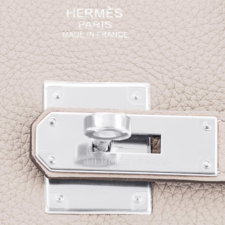 Hermes Birkin 30cm Craie Off White Togo Palladium Hardware Z Stamp, 2021 For Sale 8