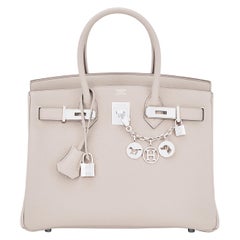 Hermes Birkin 30cm Craie Off White Togo Palladium Hardware Z Stamp, 2021