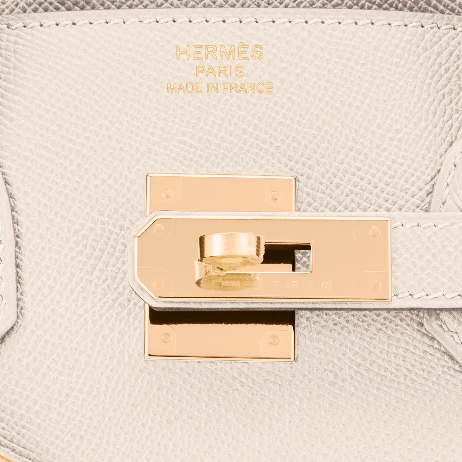 Hermes Birkin 30cm Craie Rose Gold Off White Epsom Bag Y Stamp, 2020 6