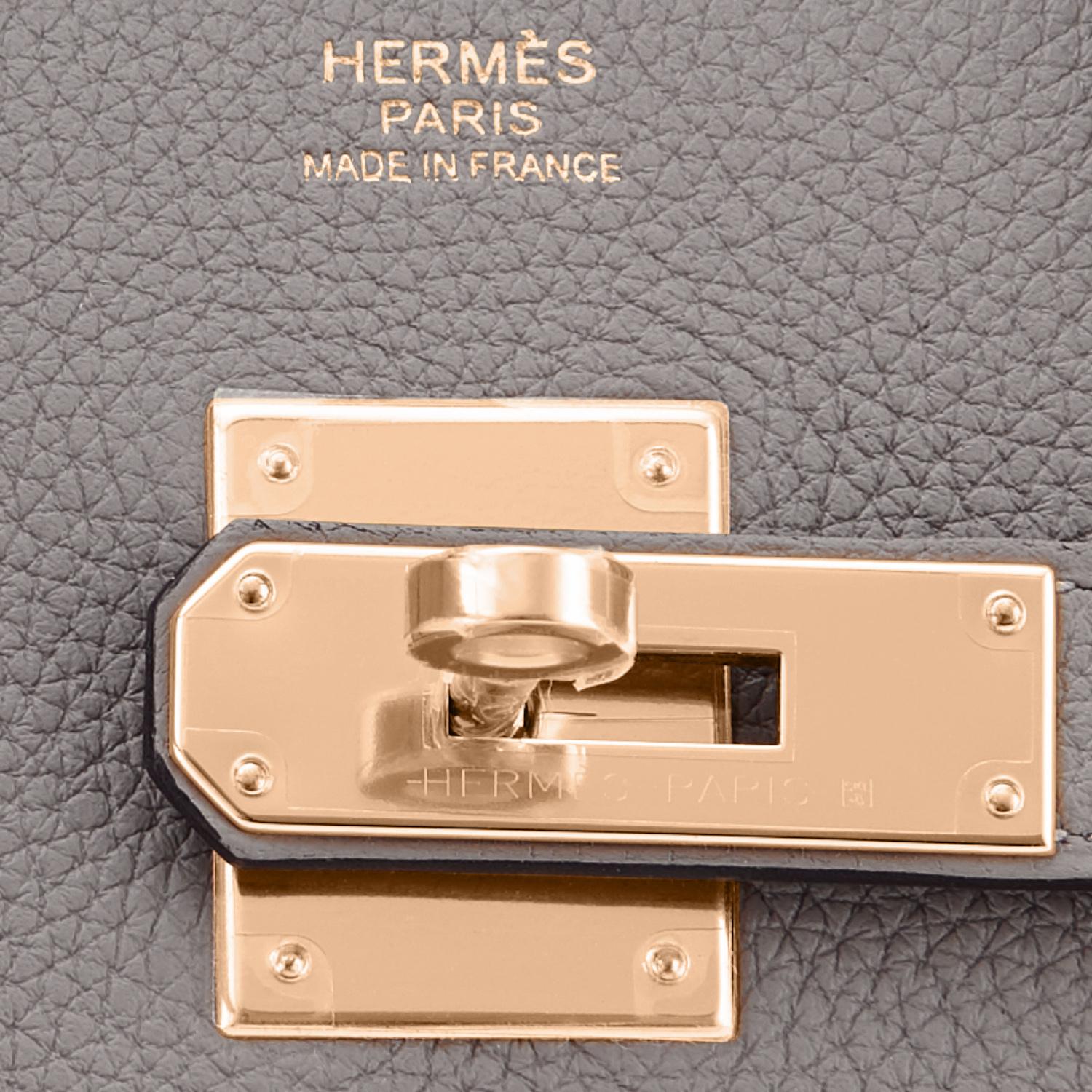 Hermes Birkin 30cm Etain Rose Gold Tin Grey Togo Bag Z Stamp, 2021 6
