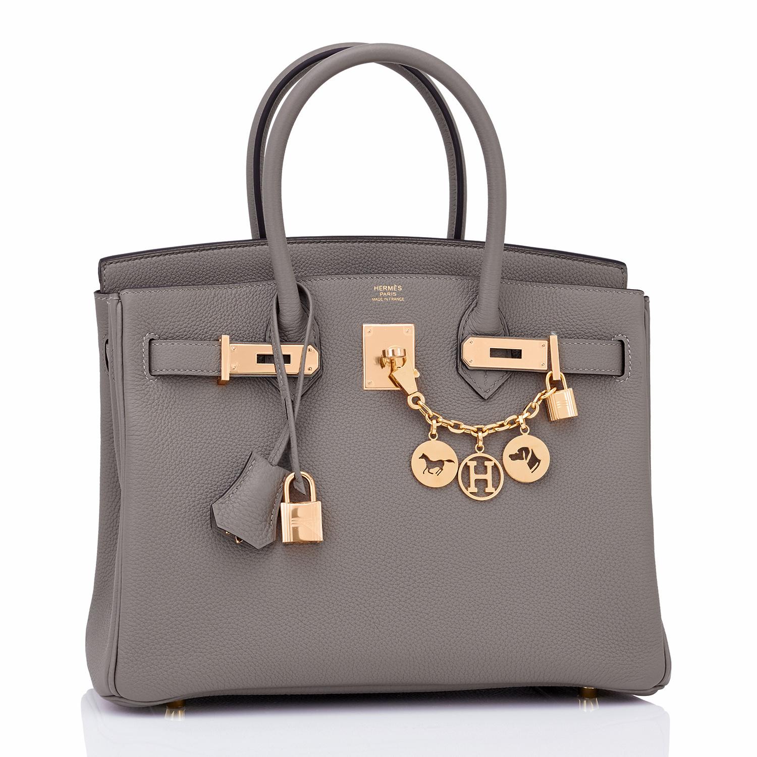 Hermes Birkin 30cm Etain Rose Gold Tin Grey Togo Bag Z Stamp, 2021 at ...