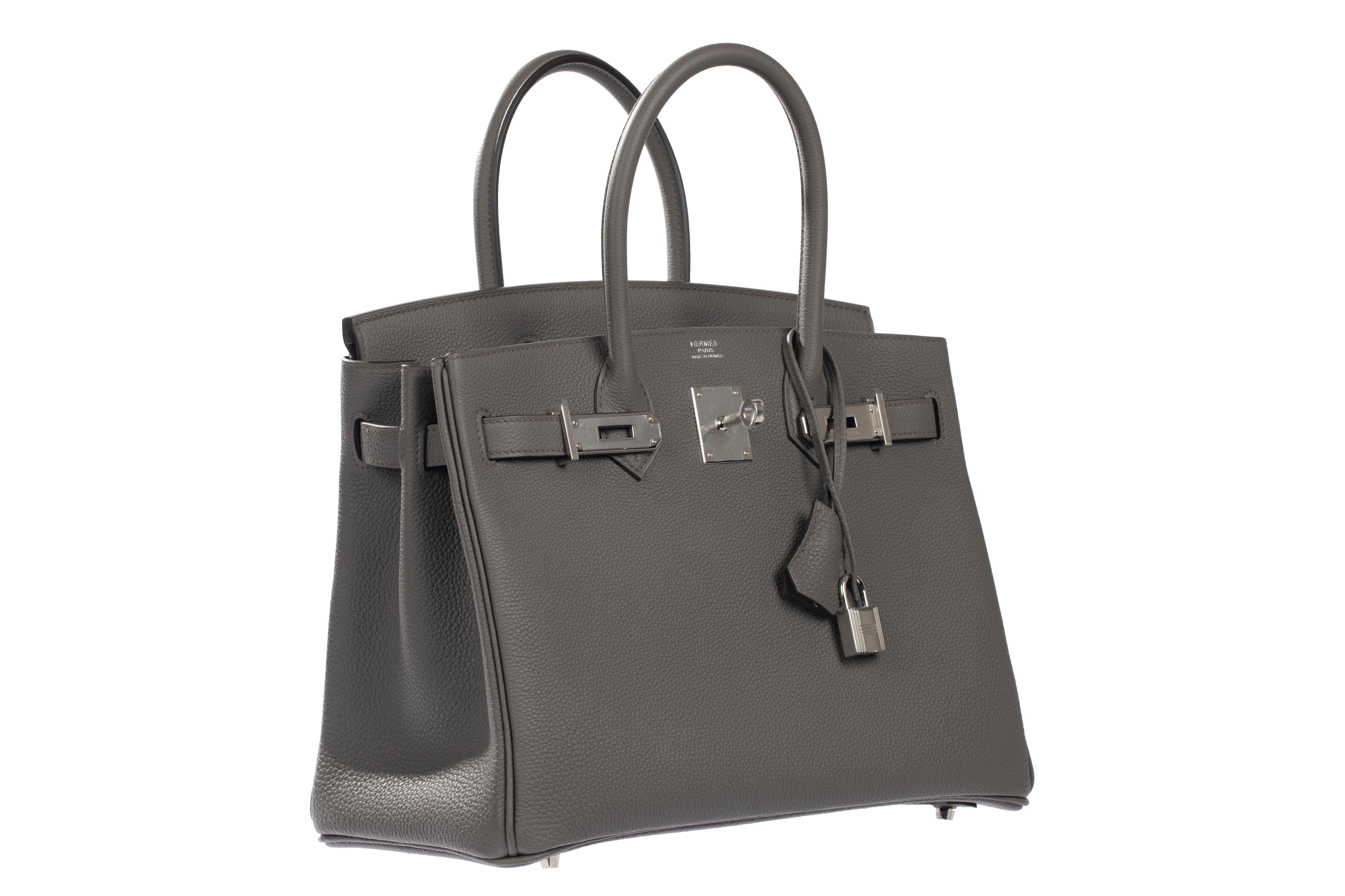 Gray Hermès Birkin 30cm Etain Togo Leather Palladium Hardware