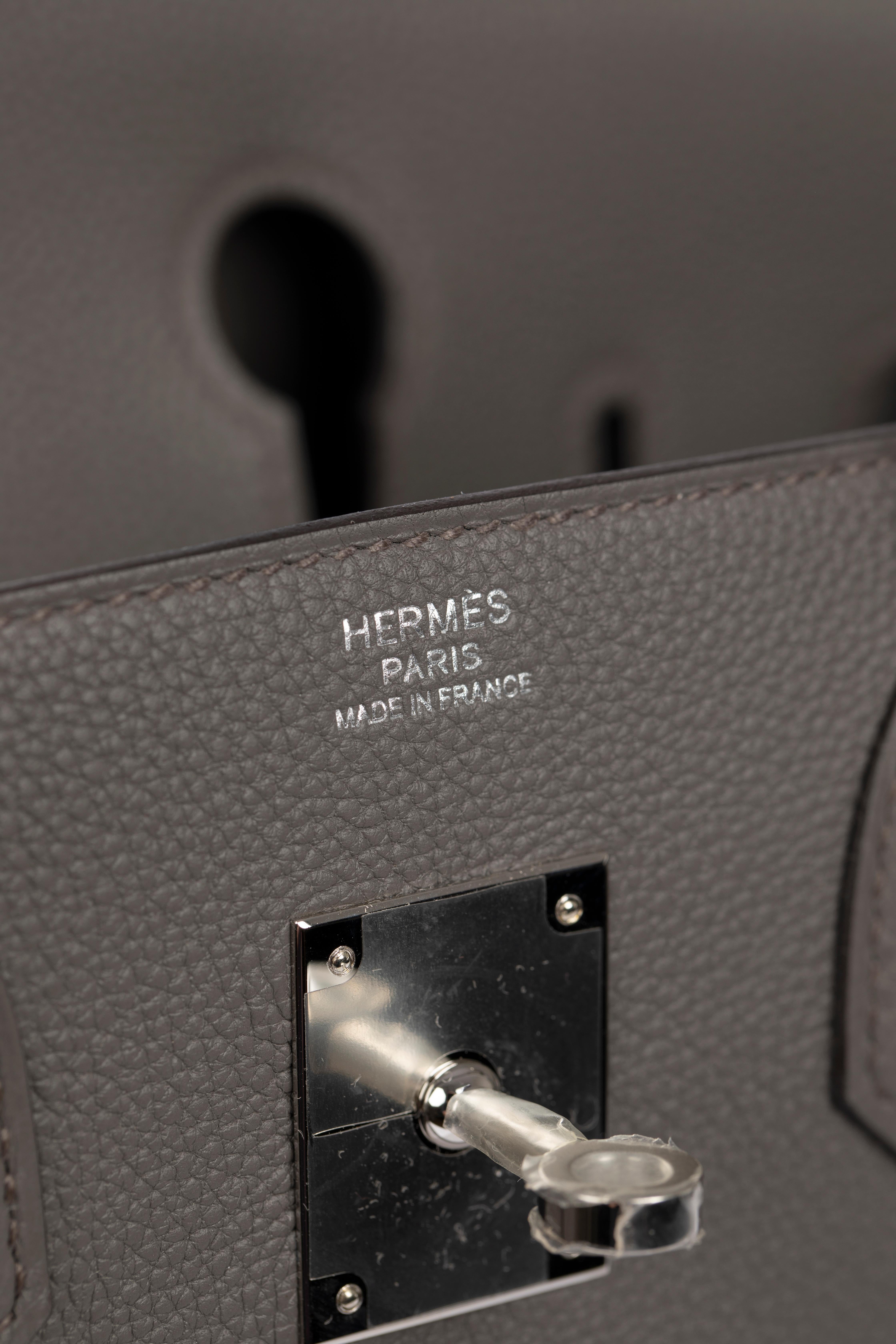 Hermès Birkin 30cm Etain Togo Leather Palladium Hardware In New Condition In Sydney, New South Wales