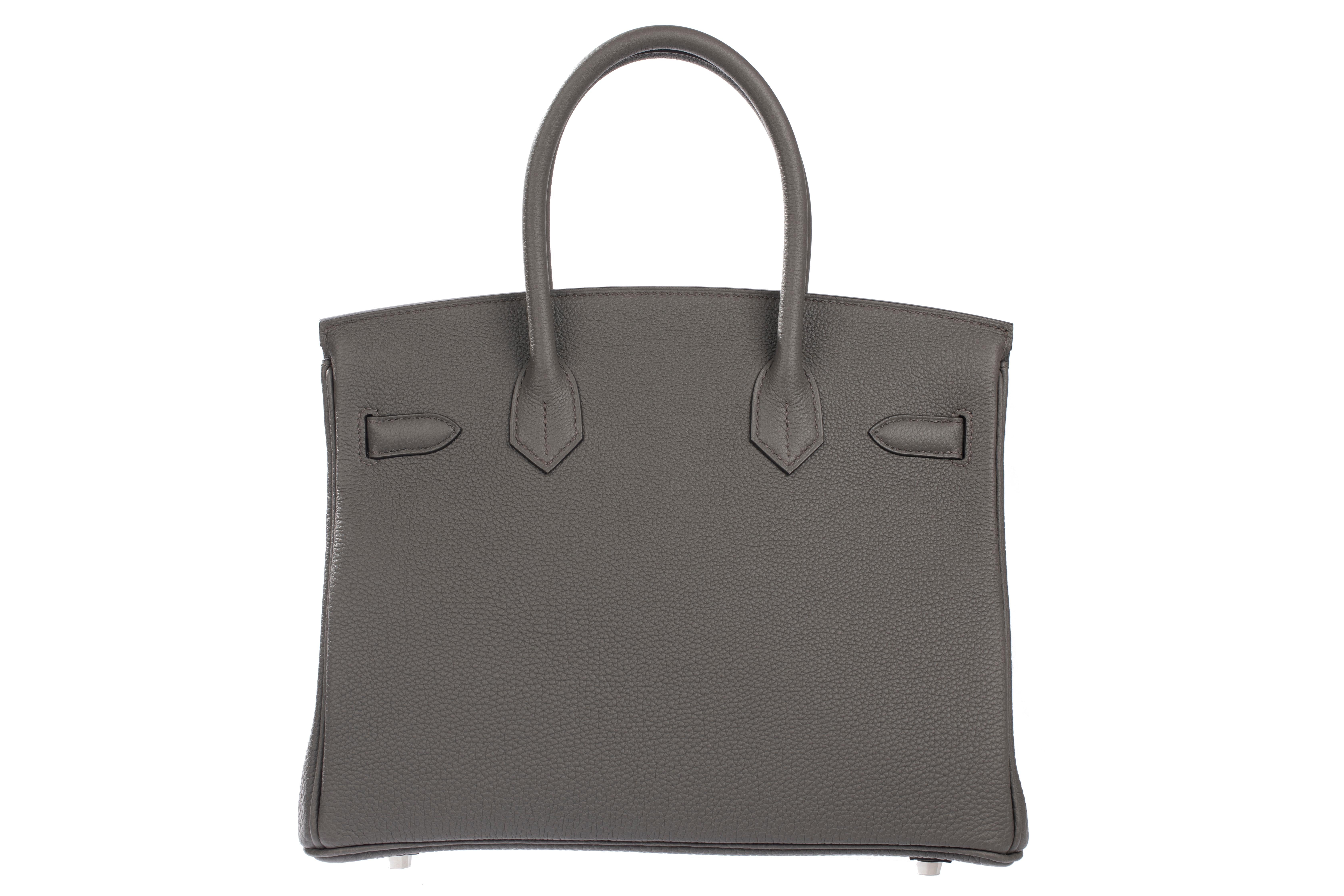 Women's or Men's Hermès Birkin 30cm Etain Togo Leather Palladium Hardware