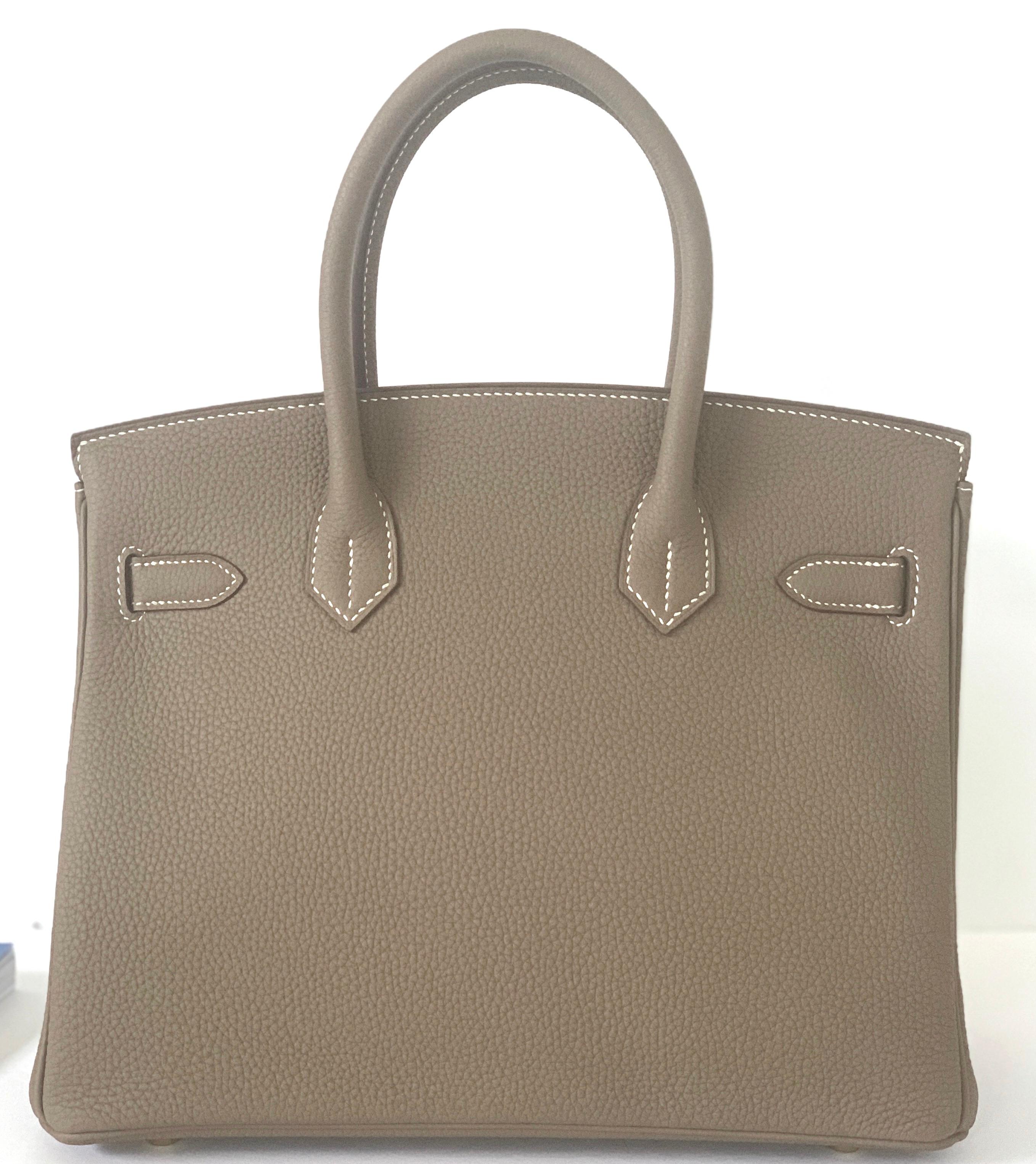 Women's or Men's Hermes Birkin 30cm Etoupe Togo Birkin  Bag  Gold Hardware  D Stamp, 2019