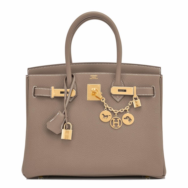 Hermes Birkin 30cm Etoupe Togo Birkin Taupe Bag Gold Z Stamp, 2021
Store Fresh. Brand New in Box. Pristine condition (with plastic on hardware)
Just purchased from Hermes store; bag bears new interior 2021 Z Stamp.
Perfect gift! Comes with keys,