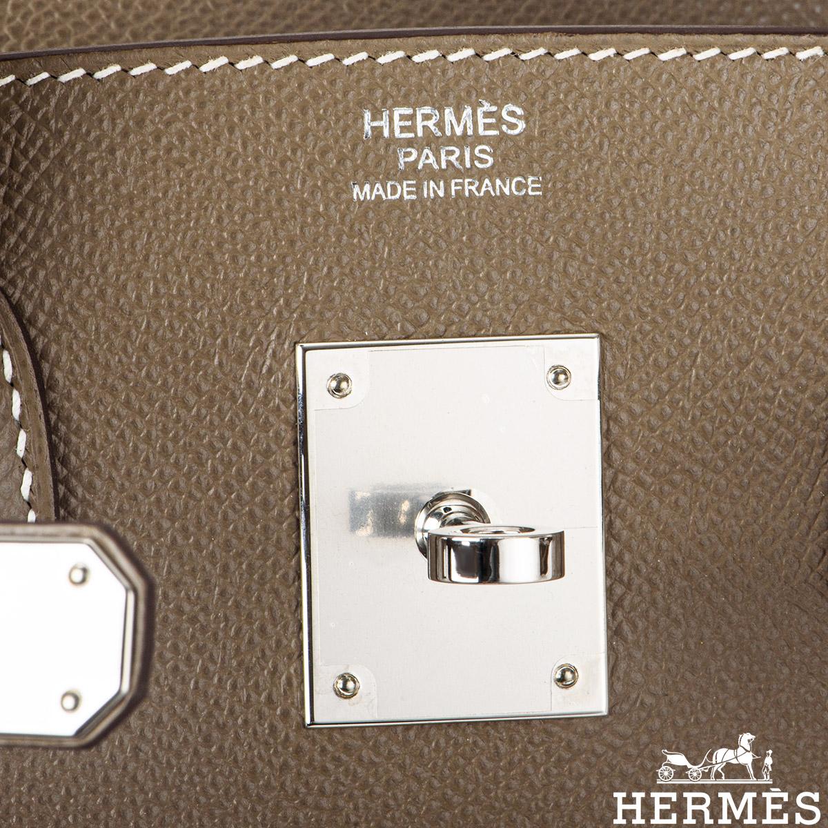 Hermès Birkin 30cm Etoupe Veau Epsom PHW In Good Condition In London, GB