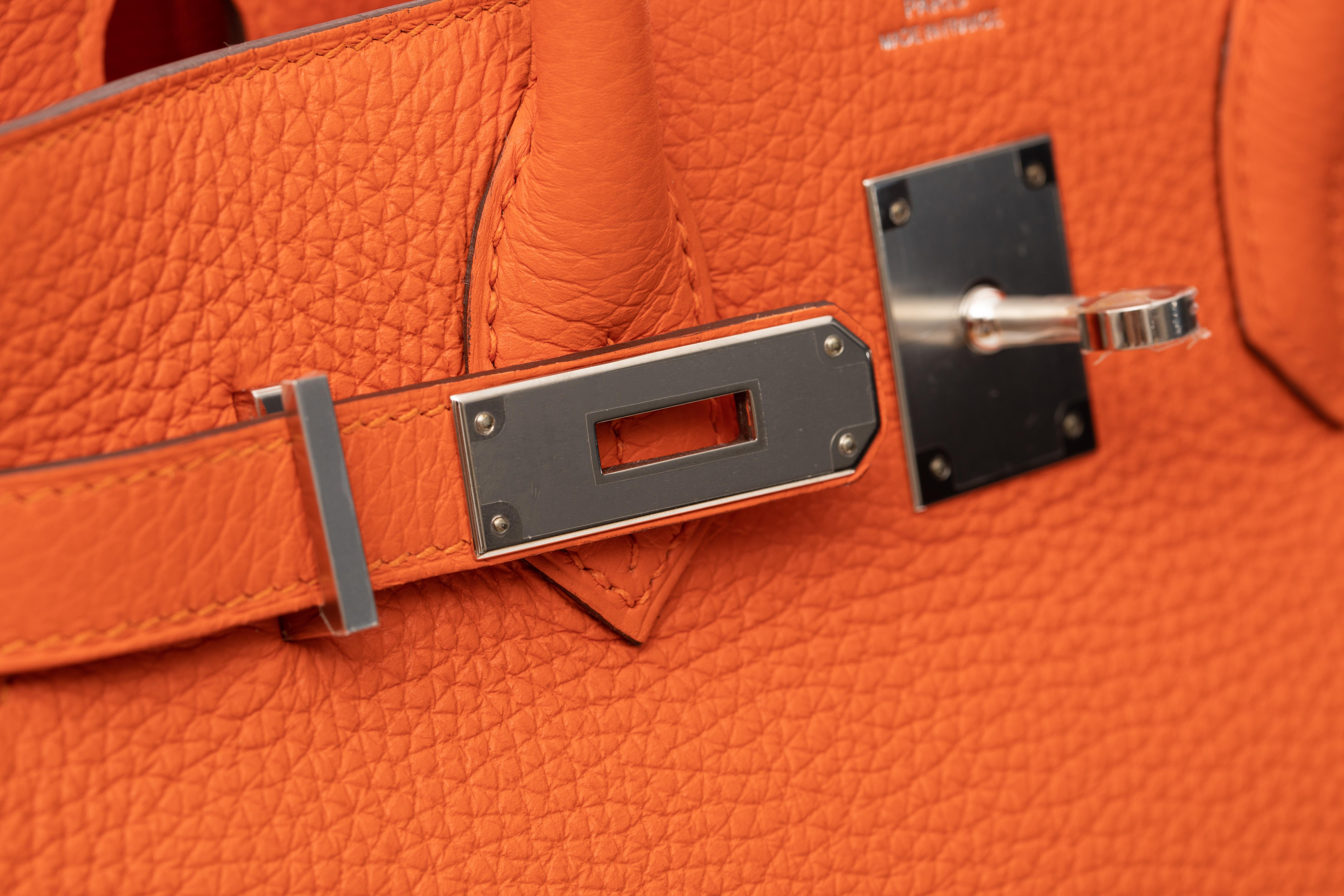 Orange Hermès Birkin 30cm Feu Togo Leather Palladium Hardware