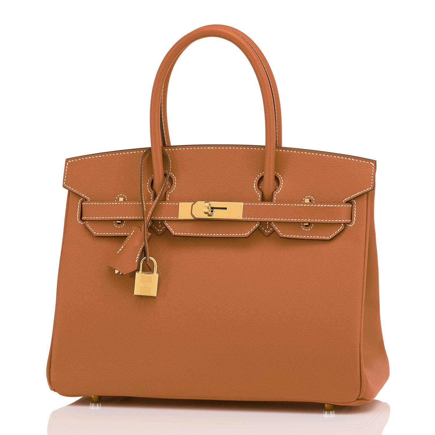 Hermes Gold Camel Tan 30cm Birkin Gold Hardware NEW Store Fresh
Brand New in Box. Store Fresh. Pristine Condition (with plastic on hardware). 
Perfect gift! Comes with lock, keys, clochette, sleeper, raincoat, and Hermes box.
Make a statement
