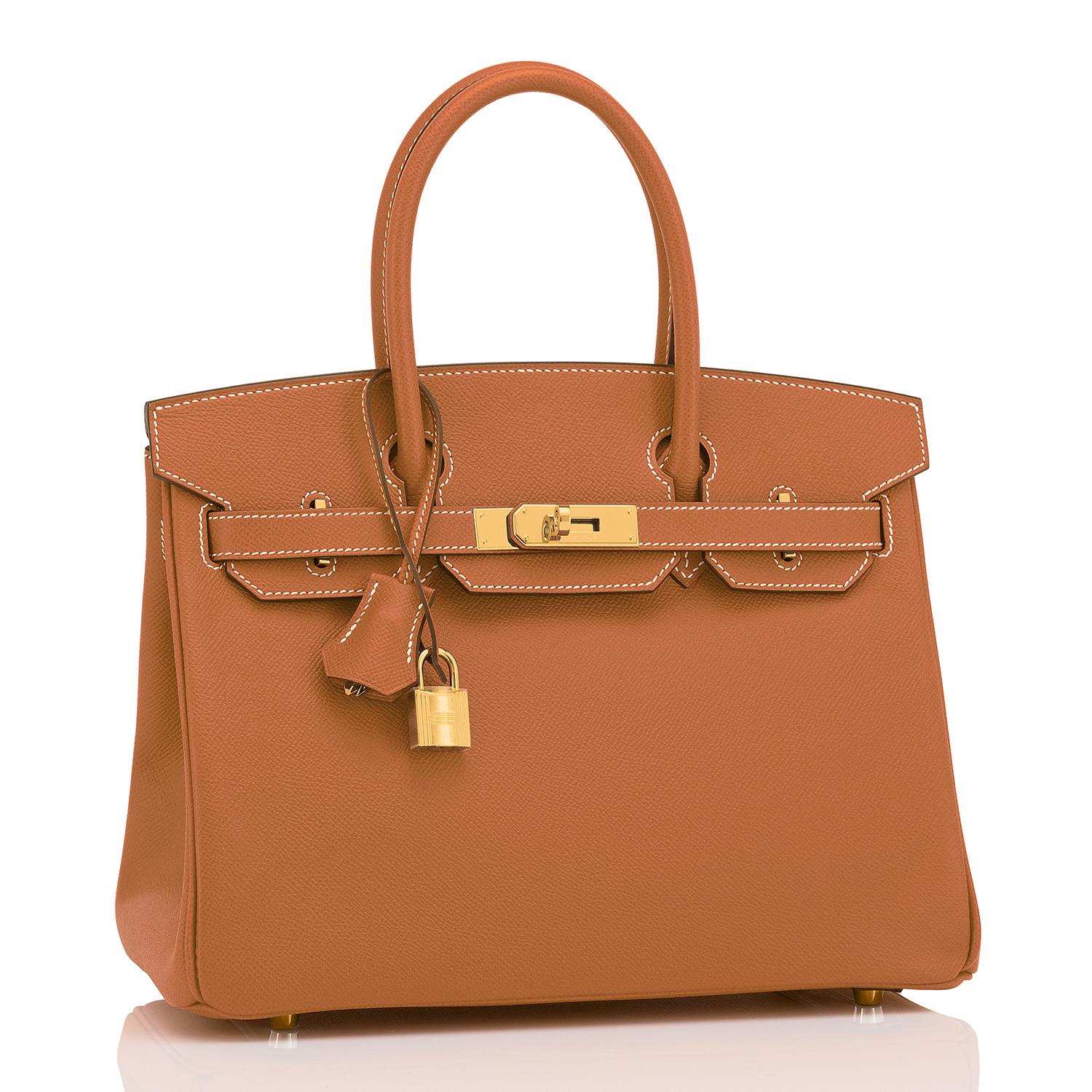 Women's or Men's Hermes Birkin 30cm Gold Camel Tan Gold Hardware Bag NEW