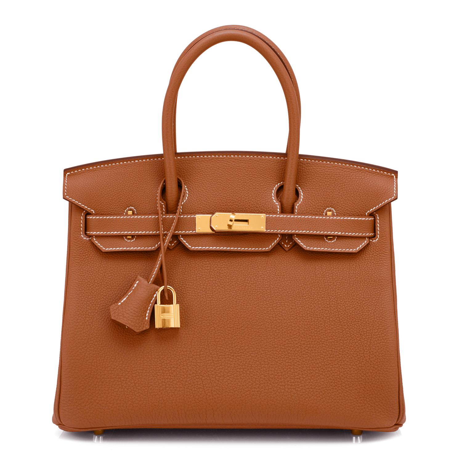 Marron Hermes Birkin 30cm Or Camel Tan Togo Gold Hardware Sac NEW
