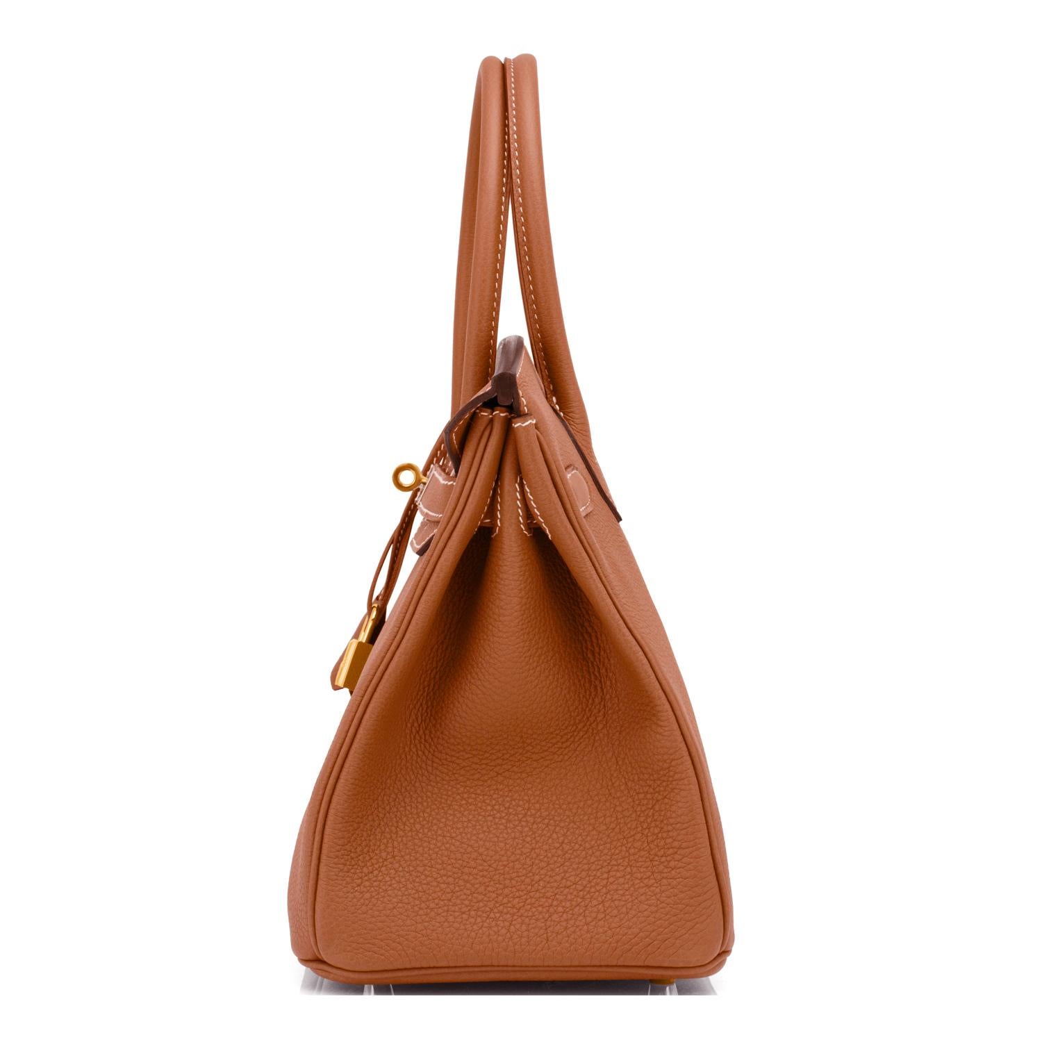 Hermes Birkin 30cm Or Camel Tan Togo Gold Hardware Sac NEW 1