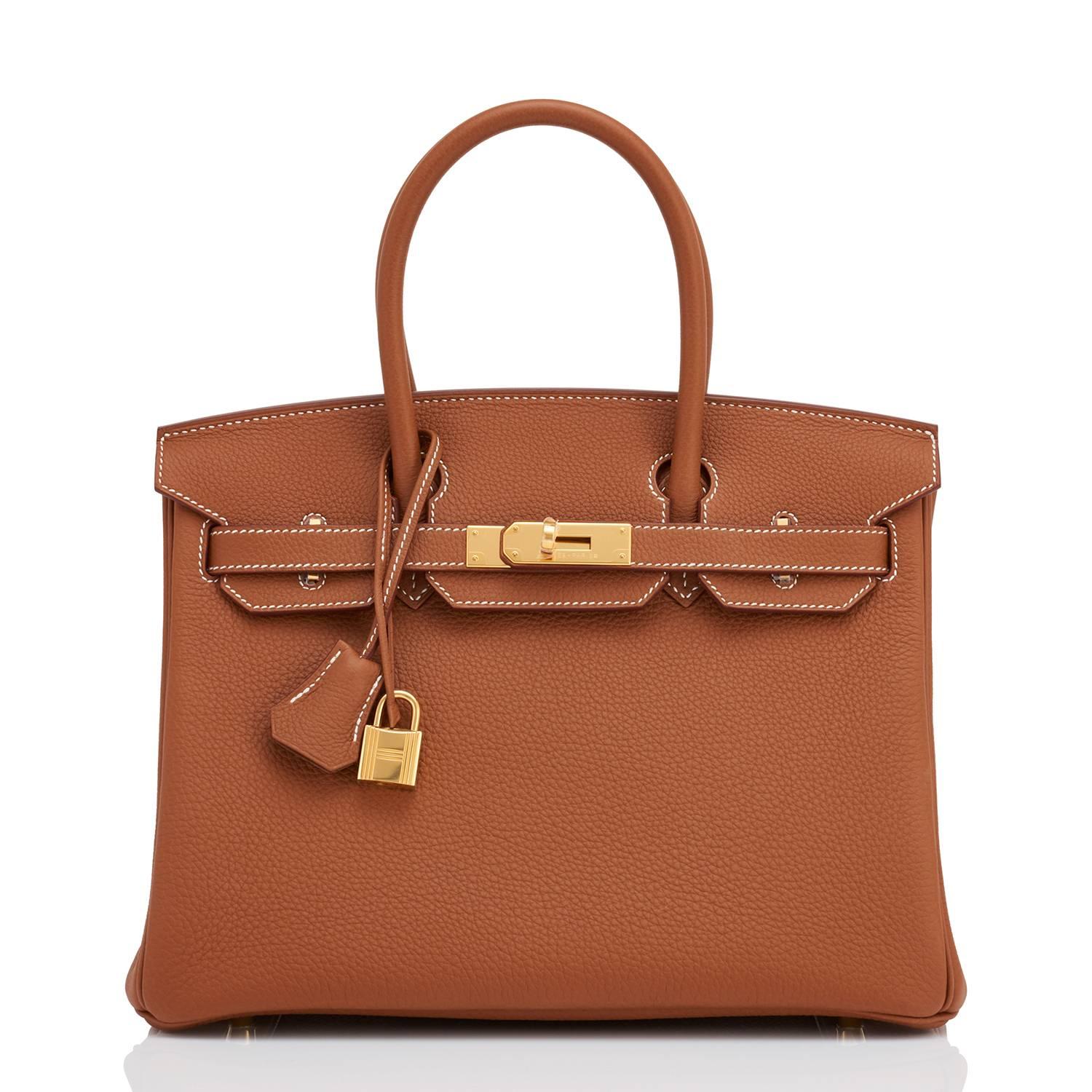 Hermes Birkin 30cm Gold Kamel Tan Togo Gold Hardware Tasche Y Stempel:: 2020 im Zustand „Neu“ in New York, NY