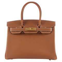 HERMÈS BIRKIN 30CM GOLD Cuir d'Epsom avec quincaillerie dorée