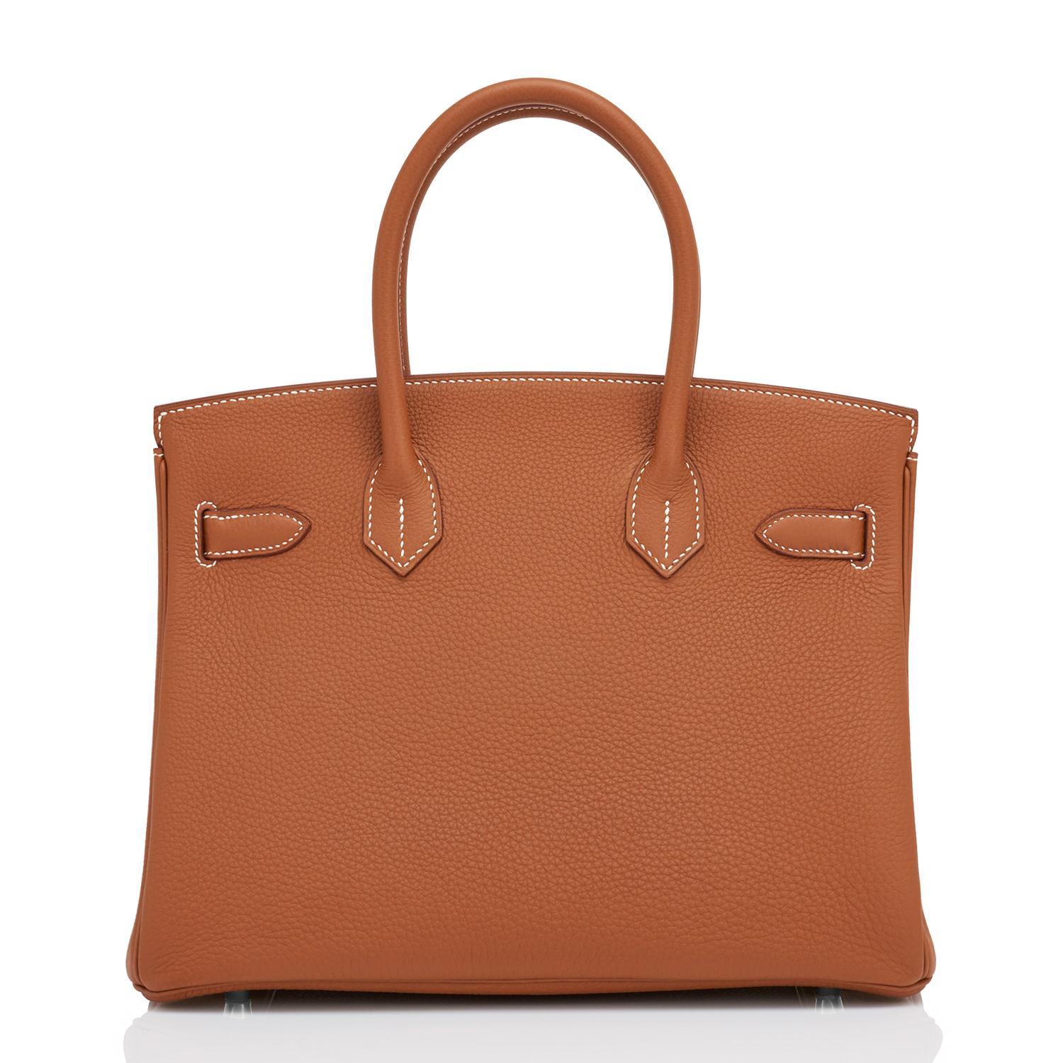 Hermes Birkin 30cm Gold Togo Tan Palladium Bag Classic Z Stamp, 2021 In New Condition In New York, NY