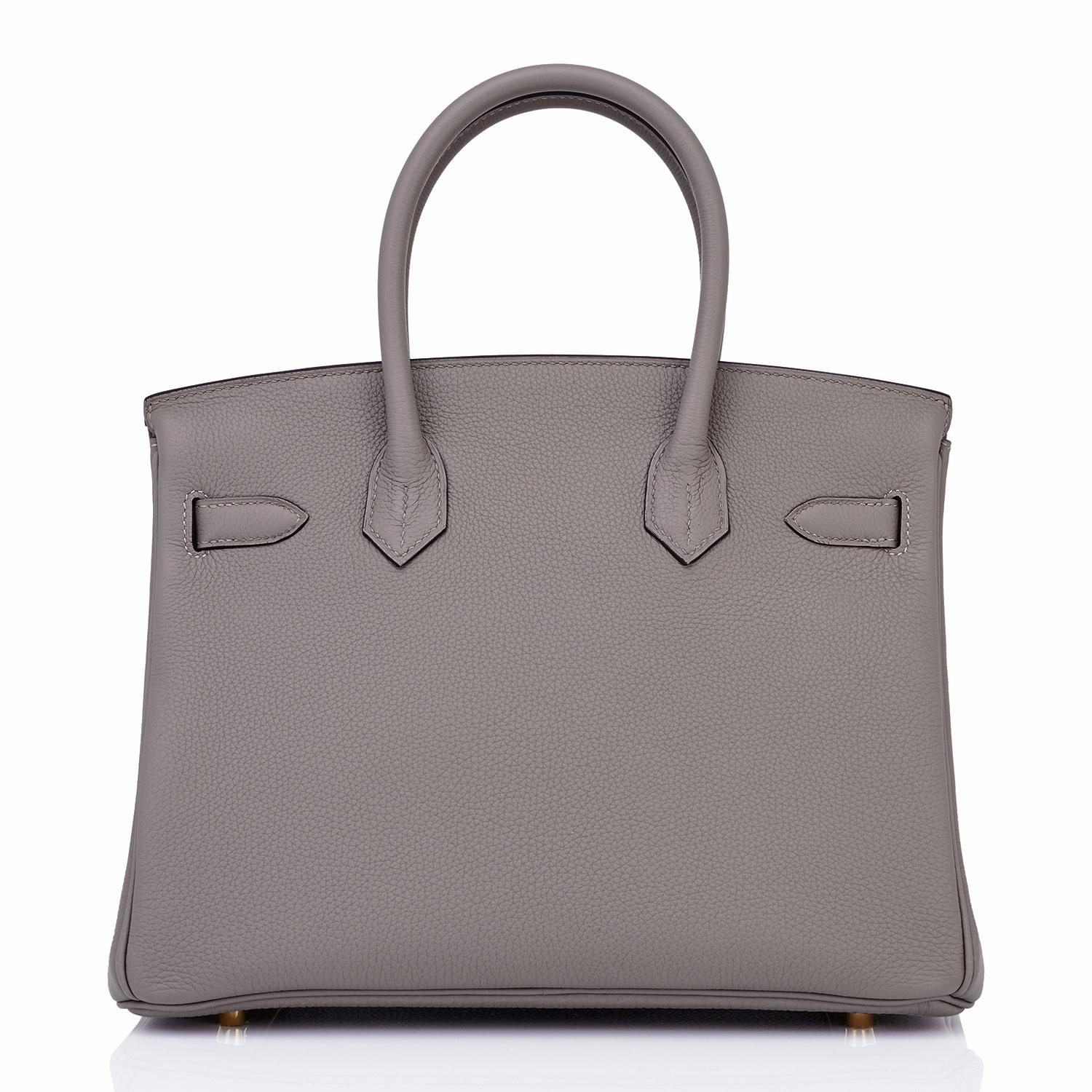 Gray Hermes Birkin 30cm Gris Meyer Rose Gold Grey Togo Bag U Stamp, 2022