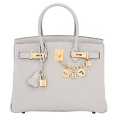 Hermès Birkin 30cm Gris Perle Togo Tasche Gold Hardware Perle Grau Y Stempel:: 2020