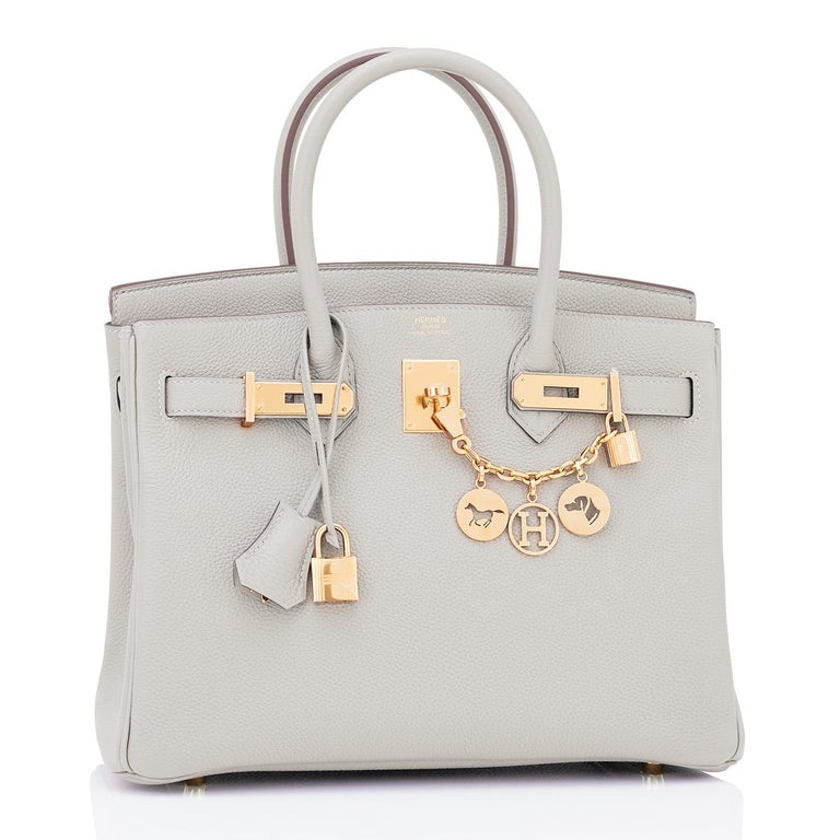 Hermes Gris Perle Gray Togo Gold Hardware Birkin 25 Handbag Bag Tote –  MAISON de LUXE
