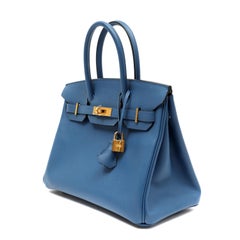 Hermès Birkin 30cm Bleu Agate Epsom Leather w GH