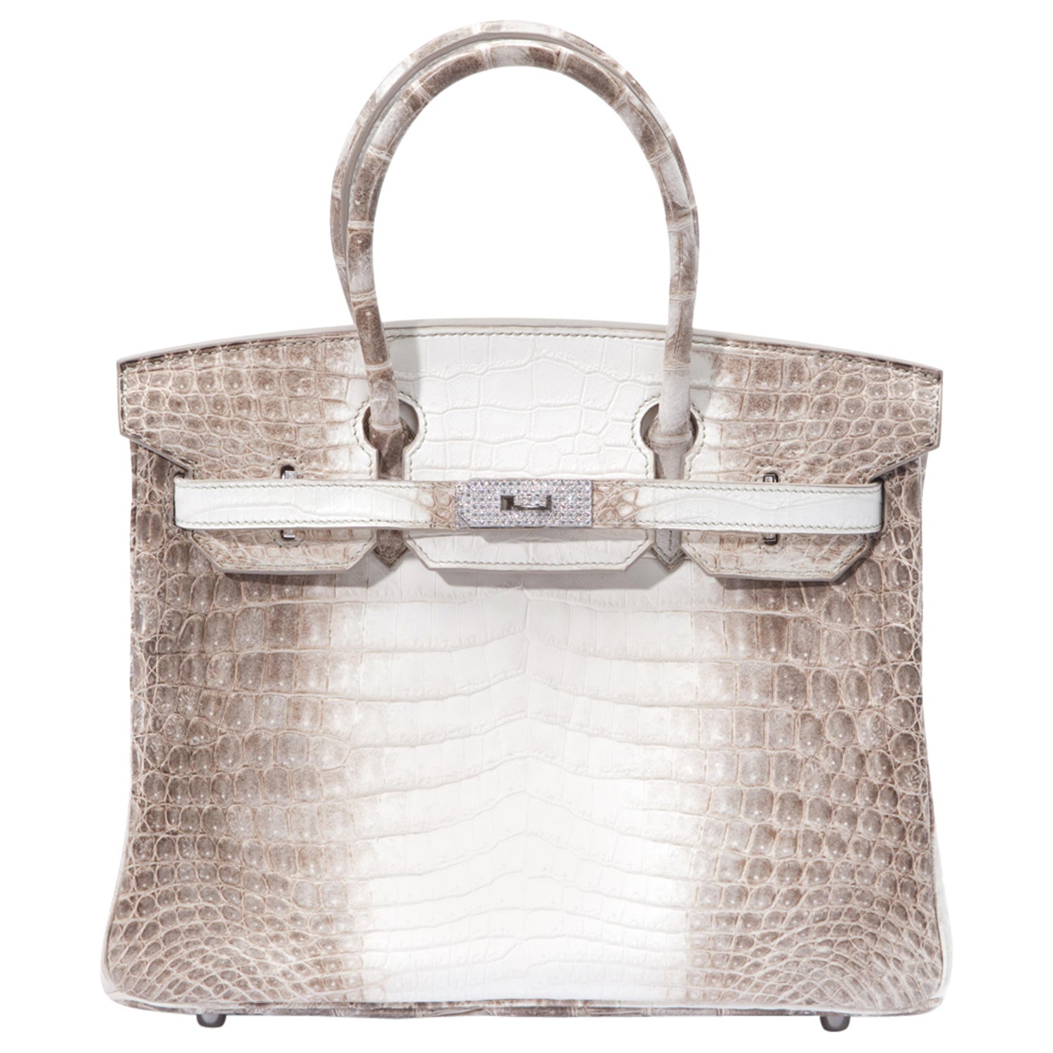 Hermes Birkin 30cm Himalayan Crocodile with Diamond Encrusted Hardware For  Sale at 1stDibs