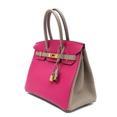 Hermès Birkin 30cm HSS Rose Pourpre/Gris Asphalte Togo Leather w Gold Hardware