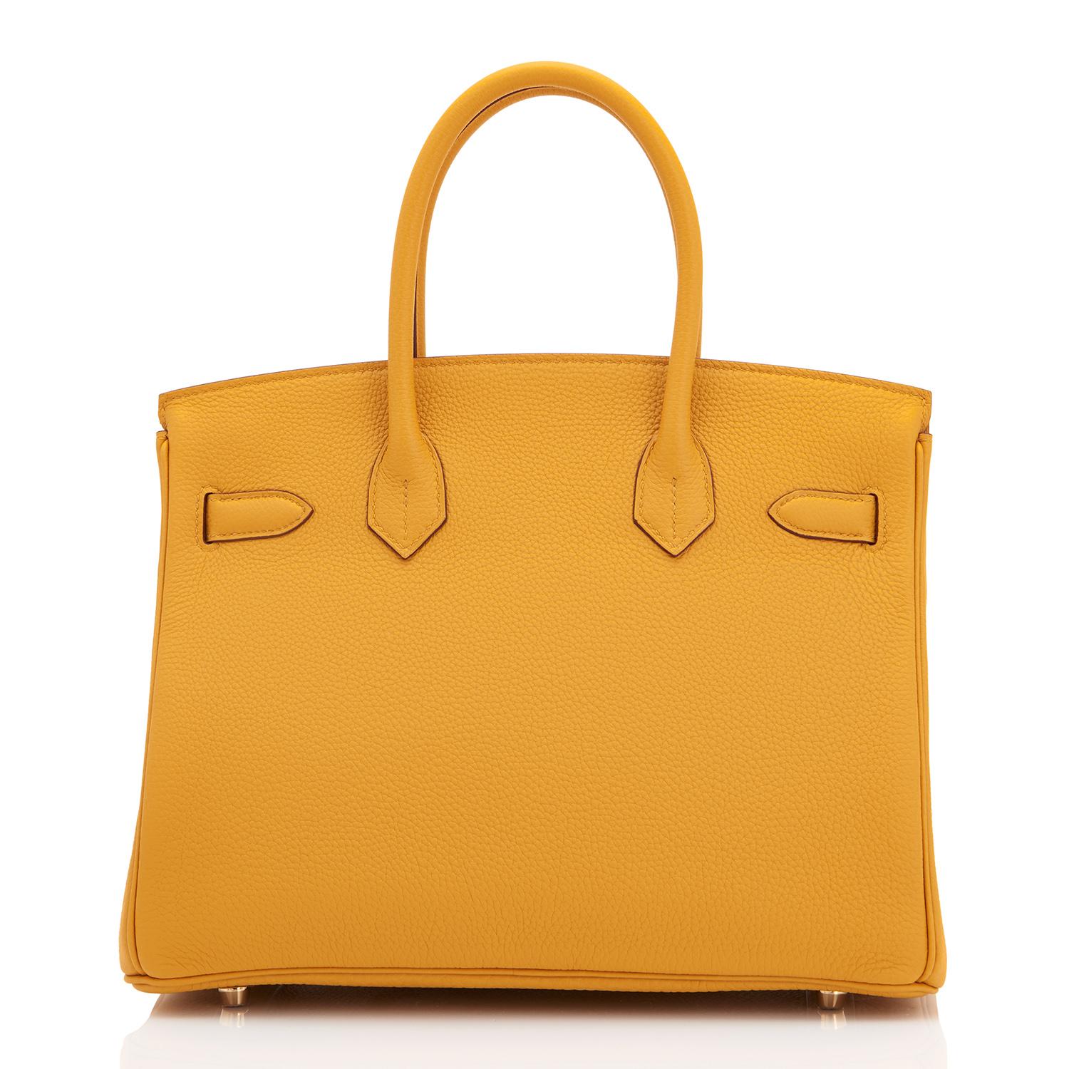 Hermes Birkin 30cm Jaune Ambre Tasche Togo Amber Gelb Gold Hardware Damen