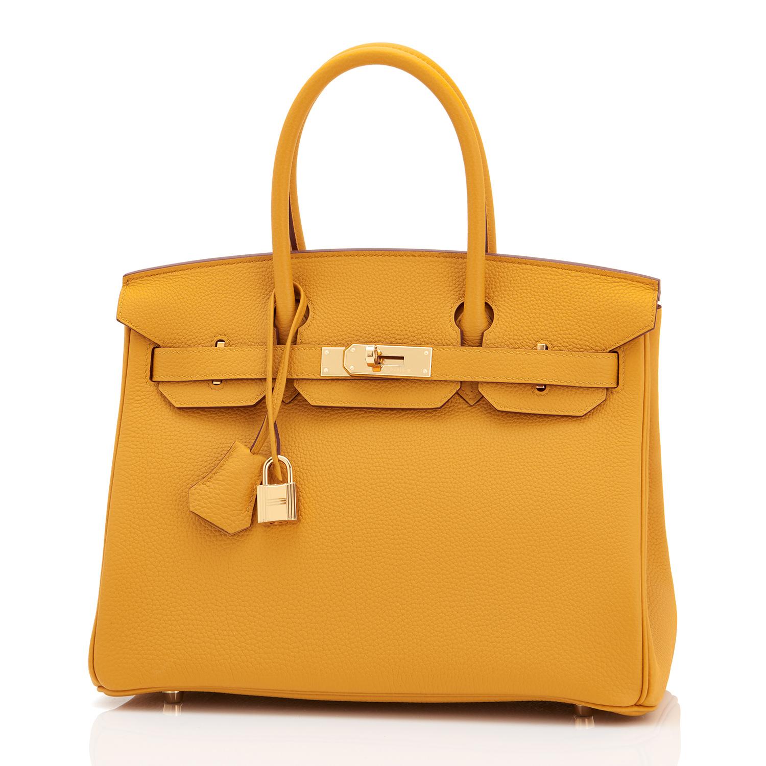Women's Hermes Birkin 30cm Jaune Ambre Bag Togo Amber Yellow Gold Hardware 