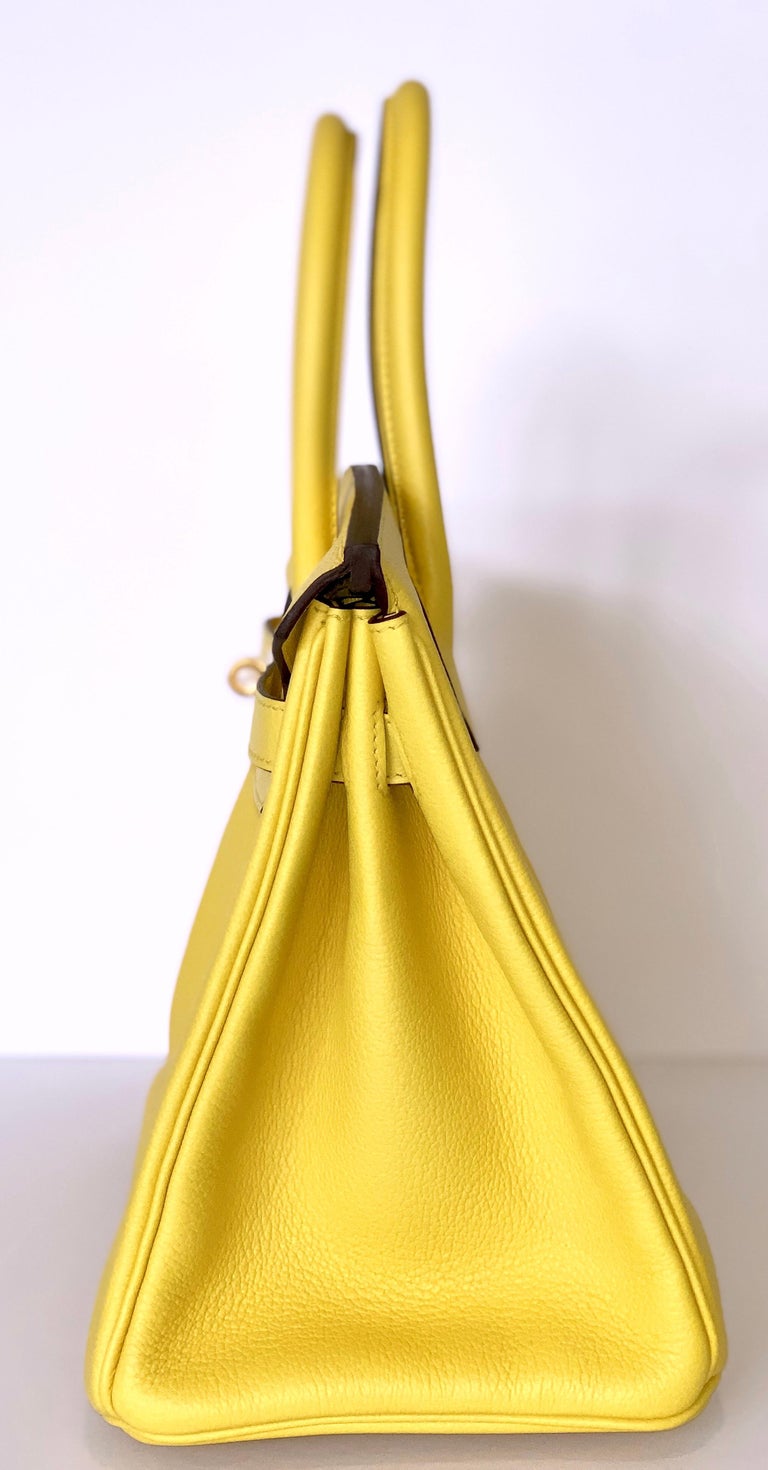 Hermes Birkin 30cm Jaune de Naples Yellow Taurillon Novillo at