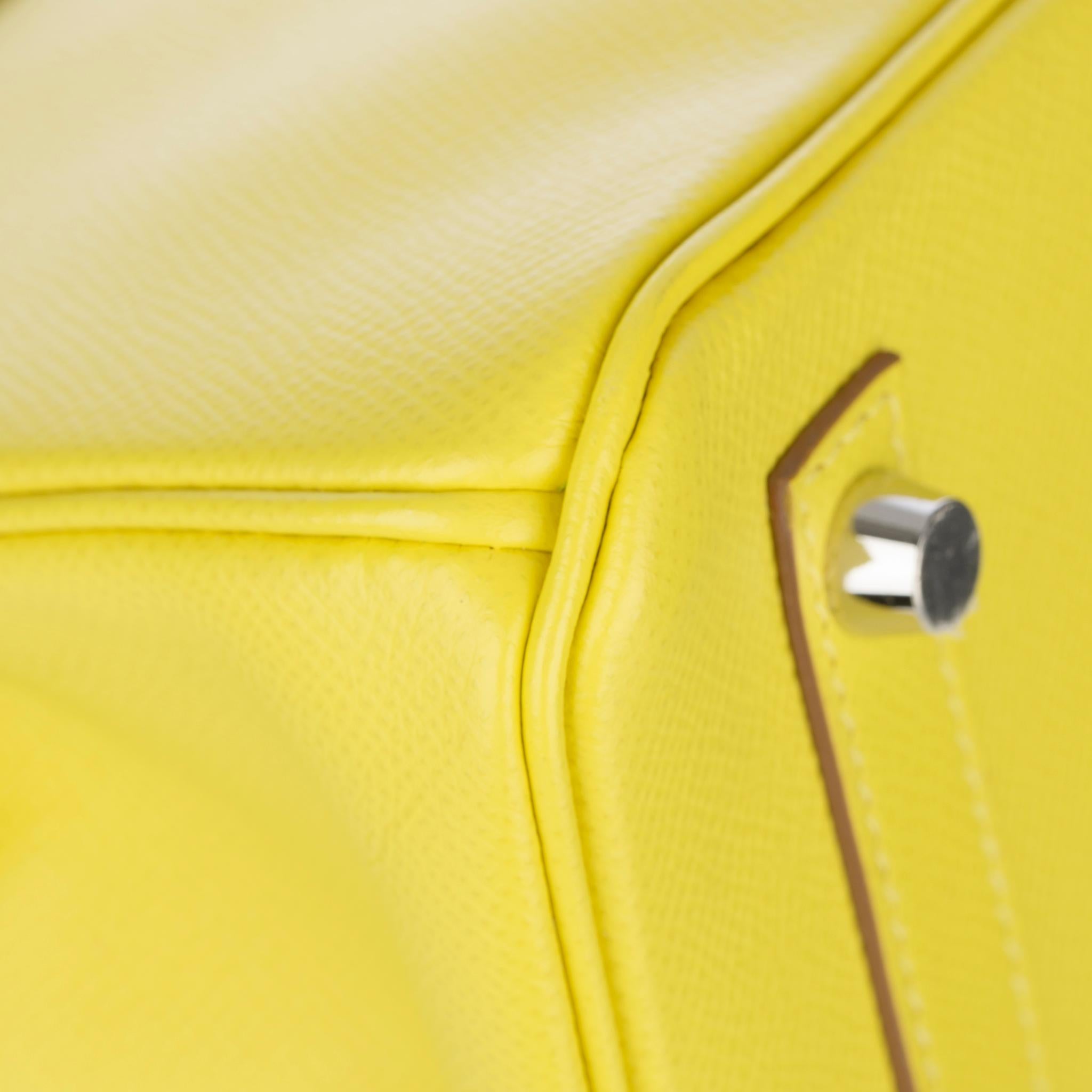 Hermes Birkin 30cm Lime Epsom Leather Palladium Hardware 9