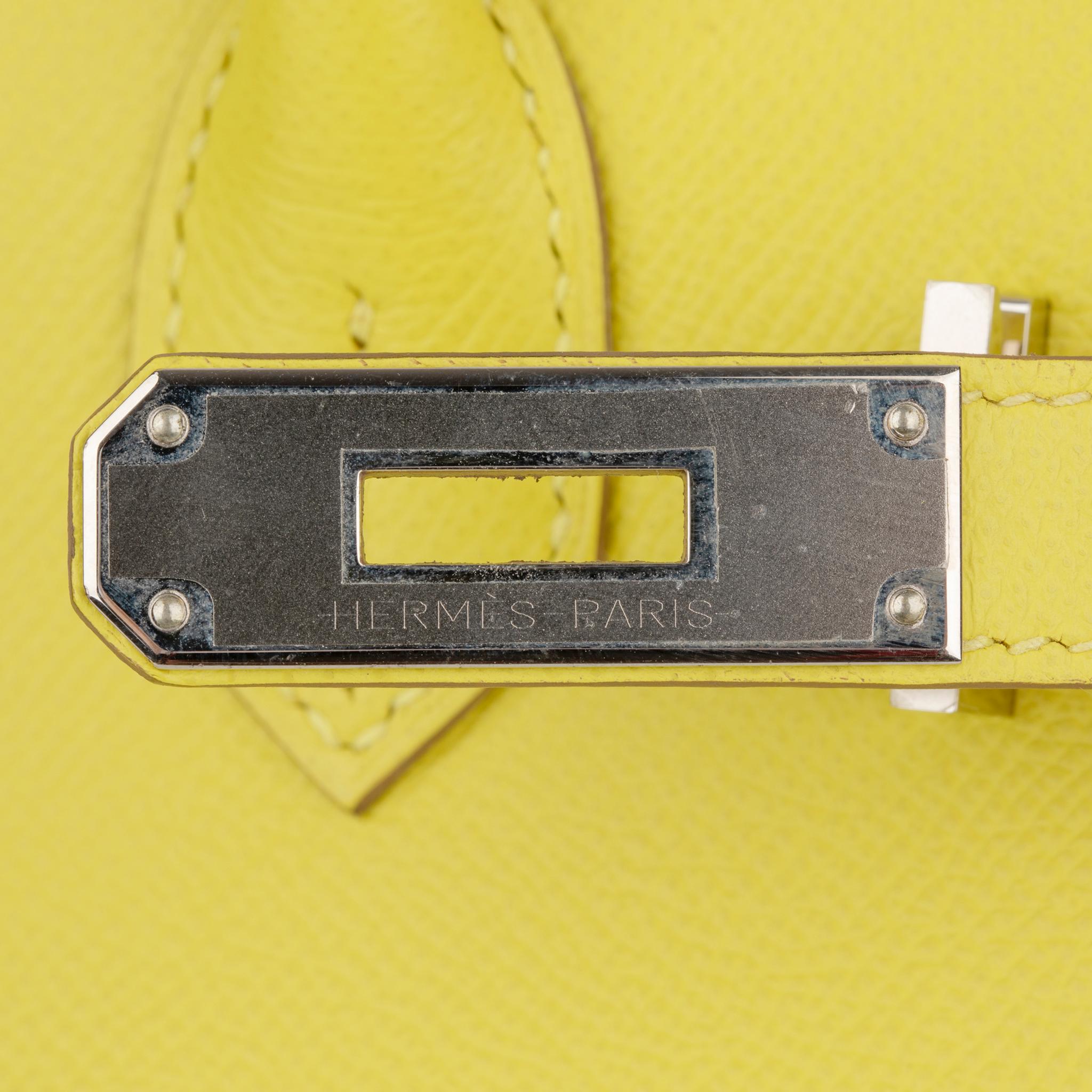 Hermes Birkin 30cm Lime Epsom Leather Palladium Hardware 10