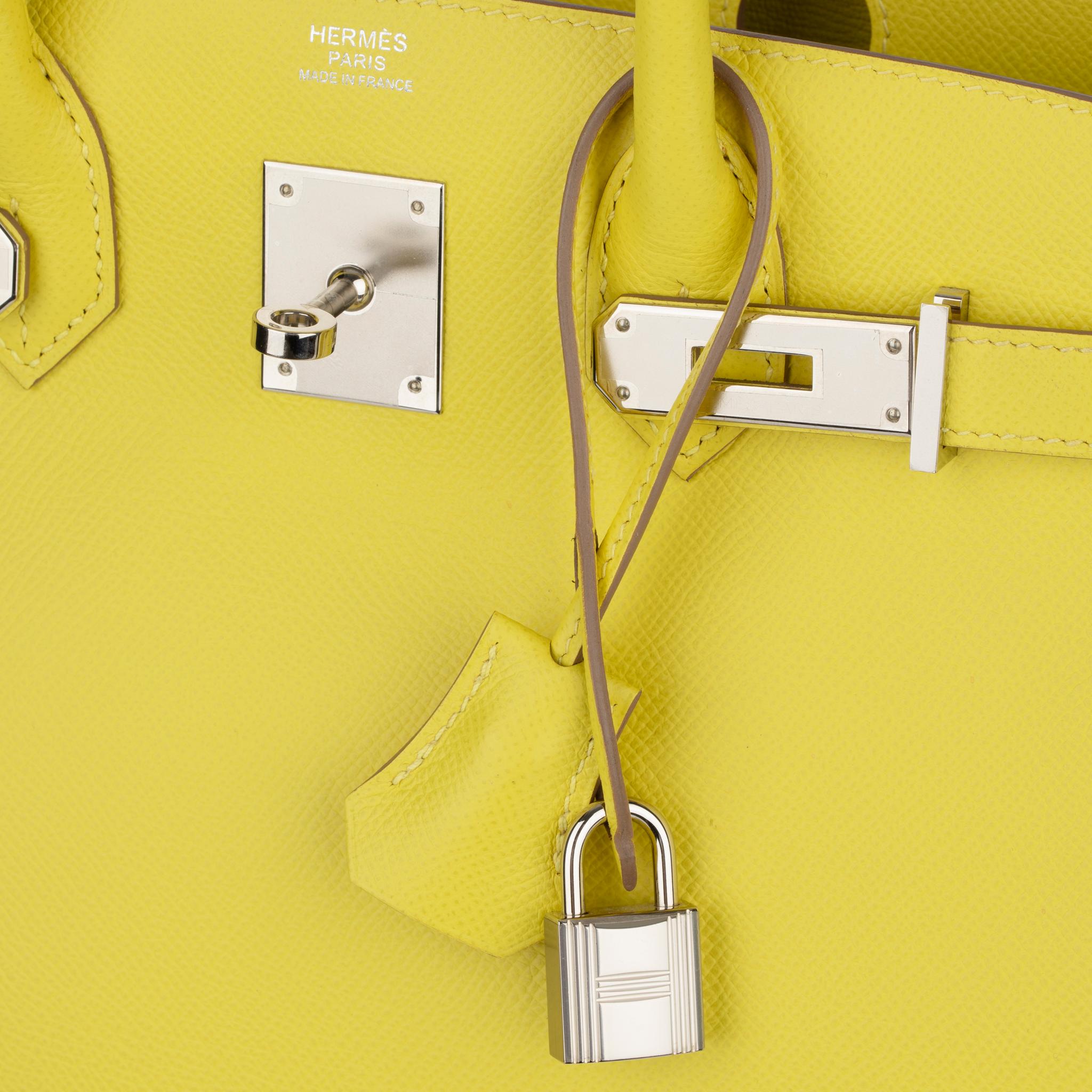 Hermes Birkin 30cm Lime Epsom Leather Palladium Hardware 11