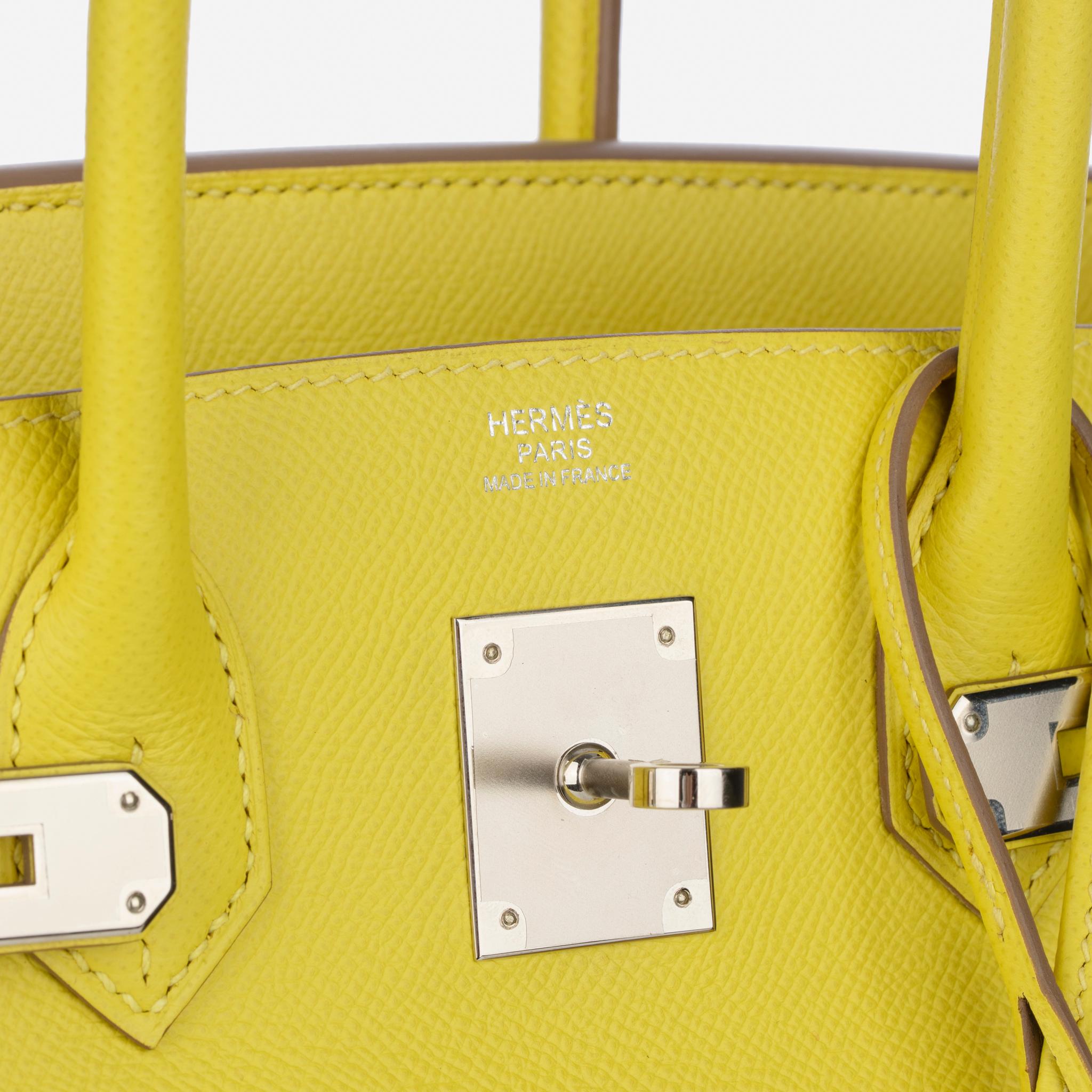 Hermes Birkin 30cm Lime Epsom Leather Palladium Hardware 13