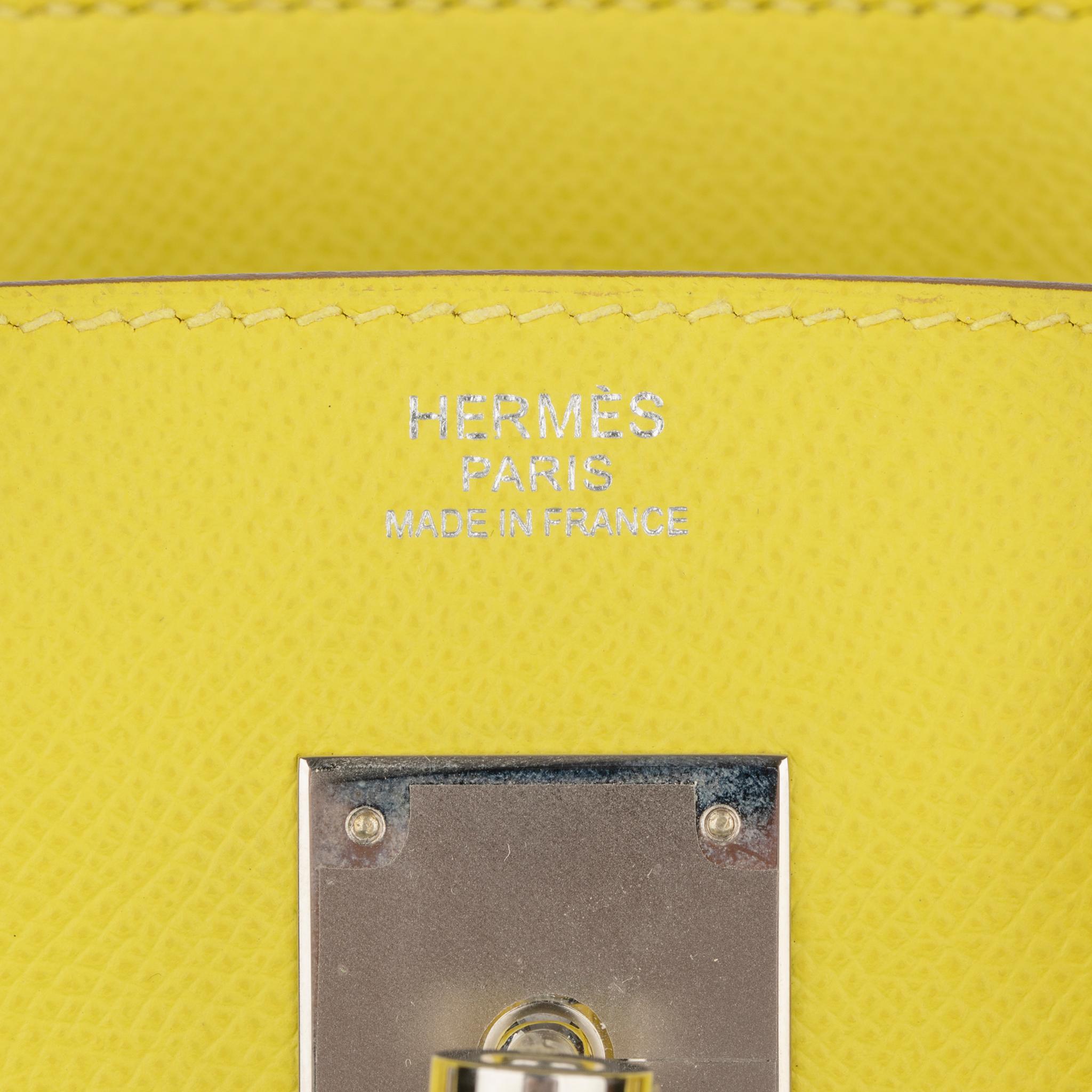 Hermes Birkin 30cm Lime Epsom Leather Palladium Hardware 14