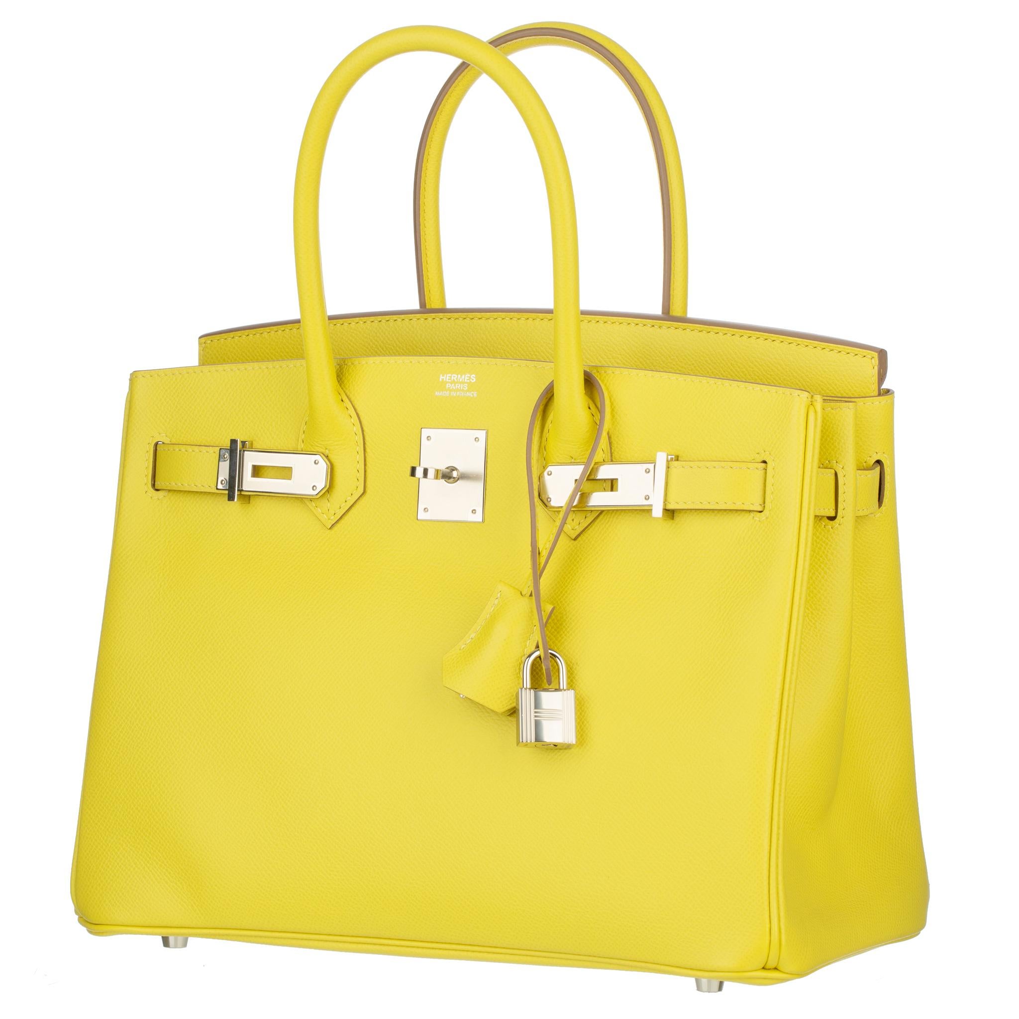 Hermes Birkin 30cm Lime Epsom Leather Palladium Hardware 1