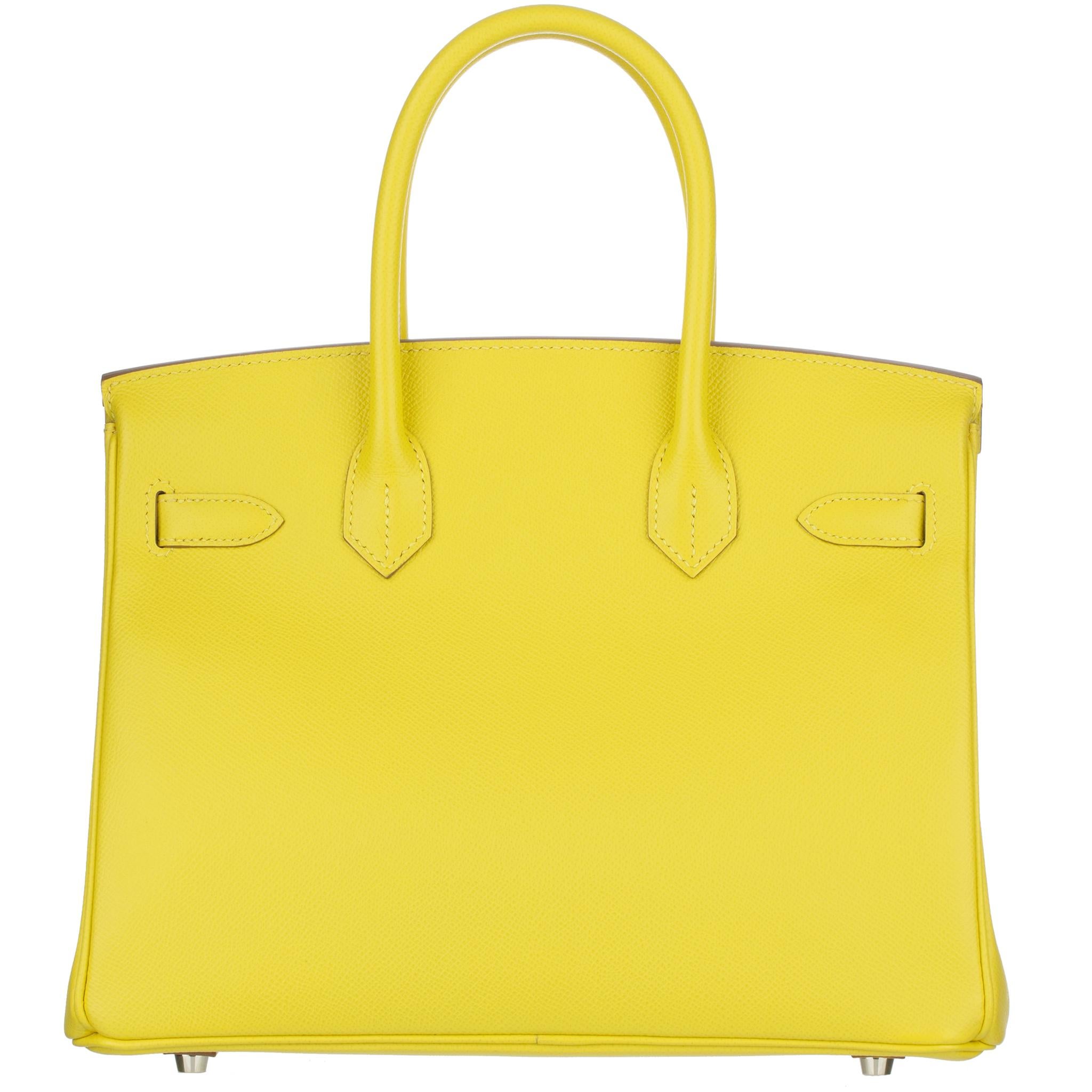 Hermes Birkin 30cm Lime Epsom Leather Palladium Hardware 2