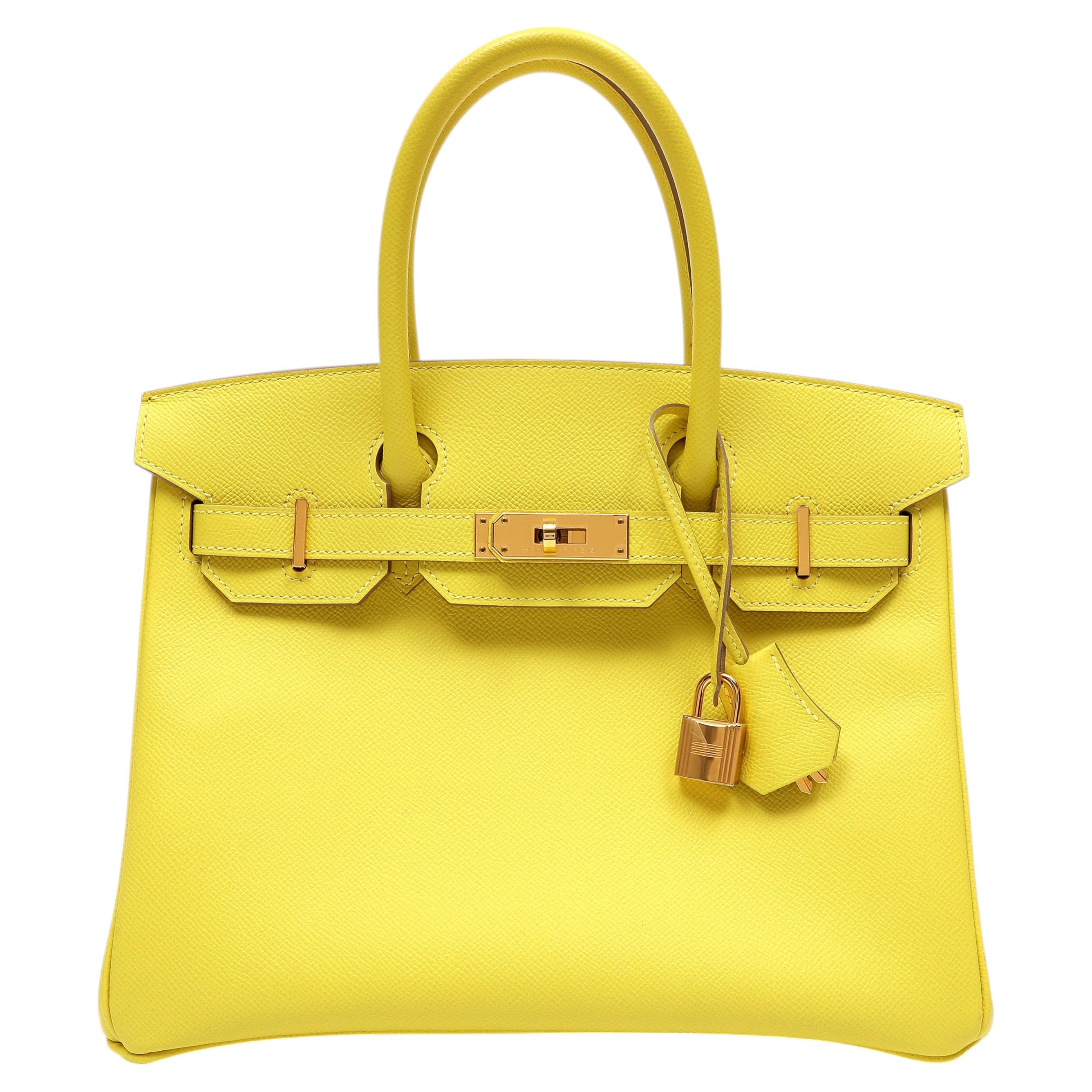 Hermès Birkin 30cm Piel de Epsom lima con herrajes dorados en venta