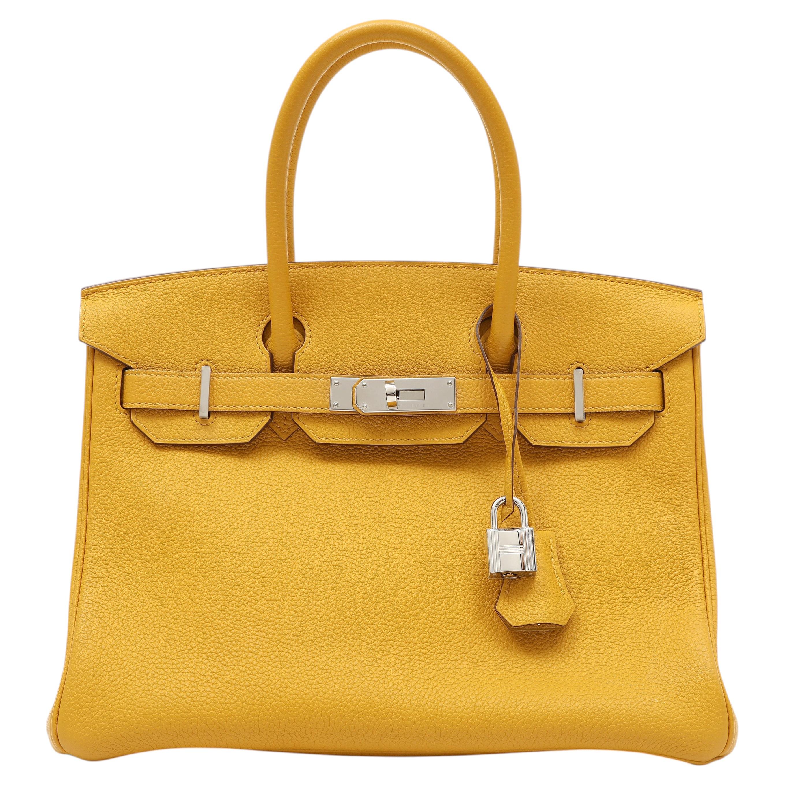 Hermès Birkin 30cm Moutarde Togo Leather w Palladium Hardware For Sale